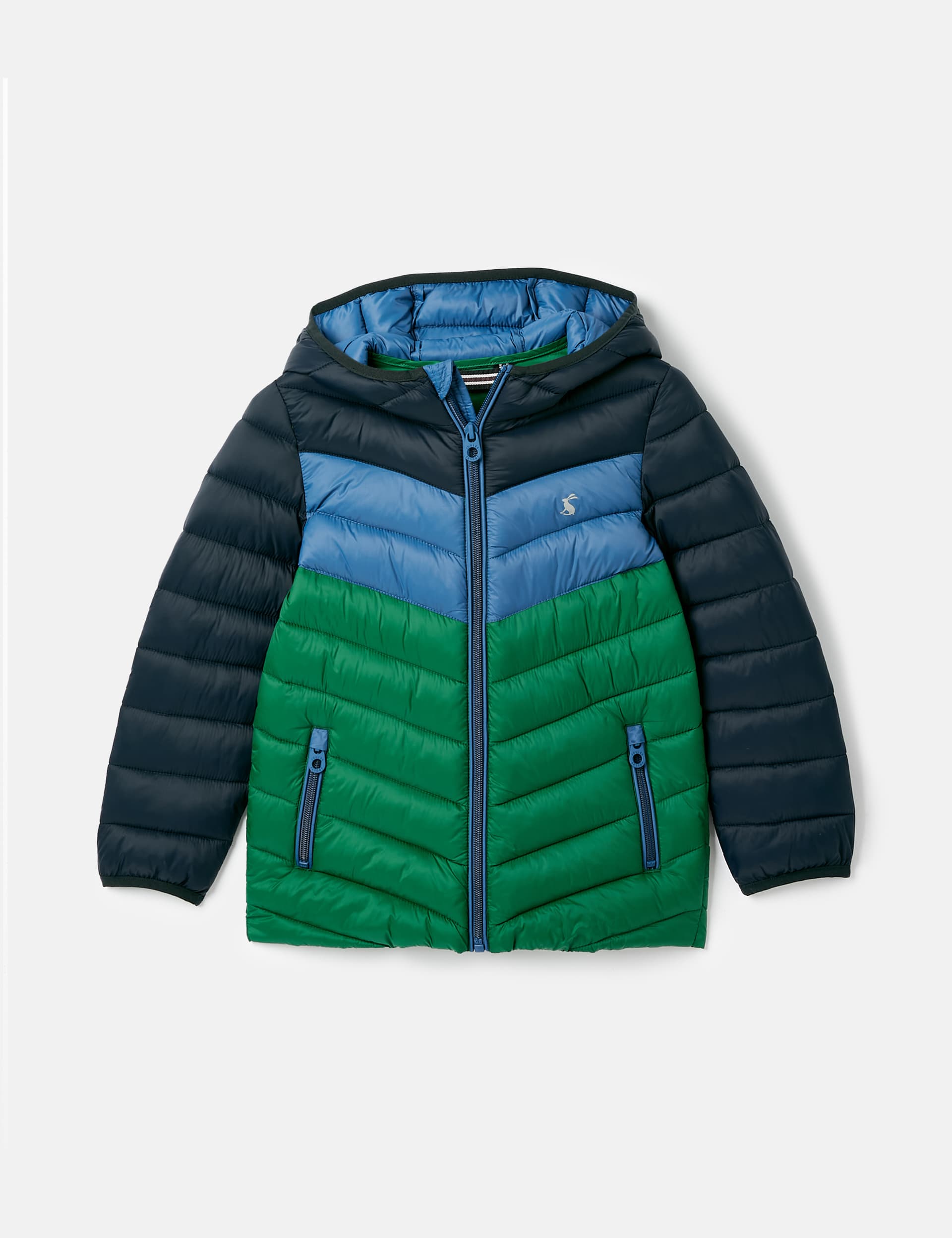 Joules Boys Colour Block Padded Coat (2-12 Yrs) - 9y - Navy Mix, Navy Mix