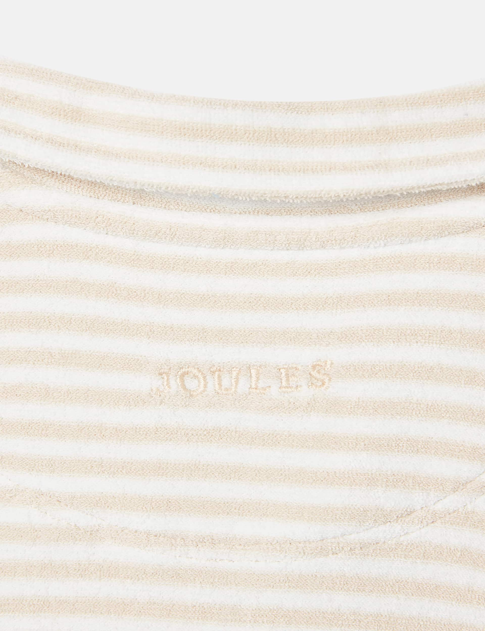 Joules Boys Pure Cotton Towelling Striped Polo Shirt (2-11 Yrs) - 3y - Cream, Cream,Blue