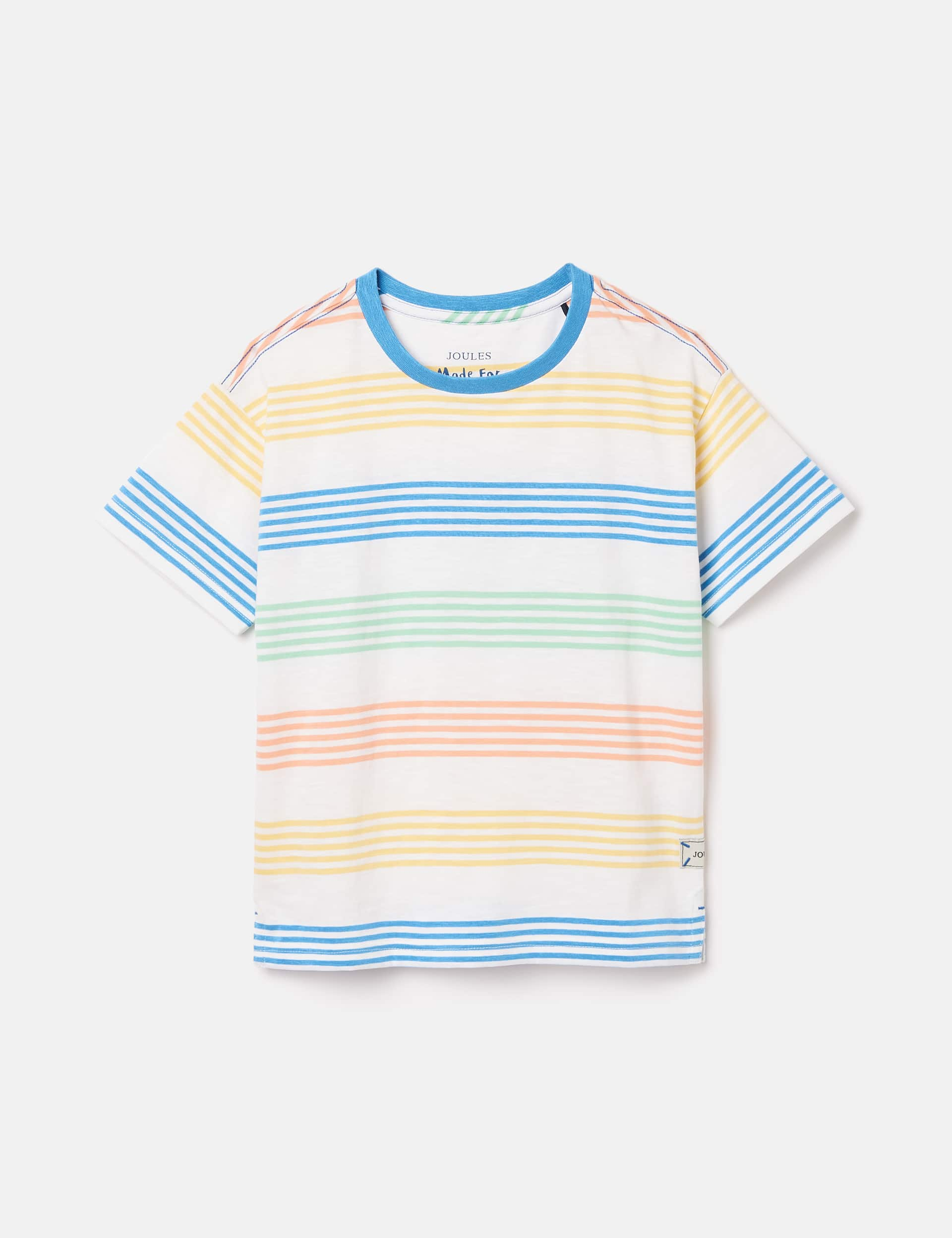 Joules Boys Pure Cotton Striped T-Shirt (2-12 Yrs) - 6y - Cream Mix, Cream Mix