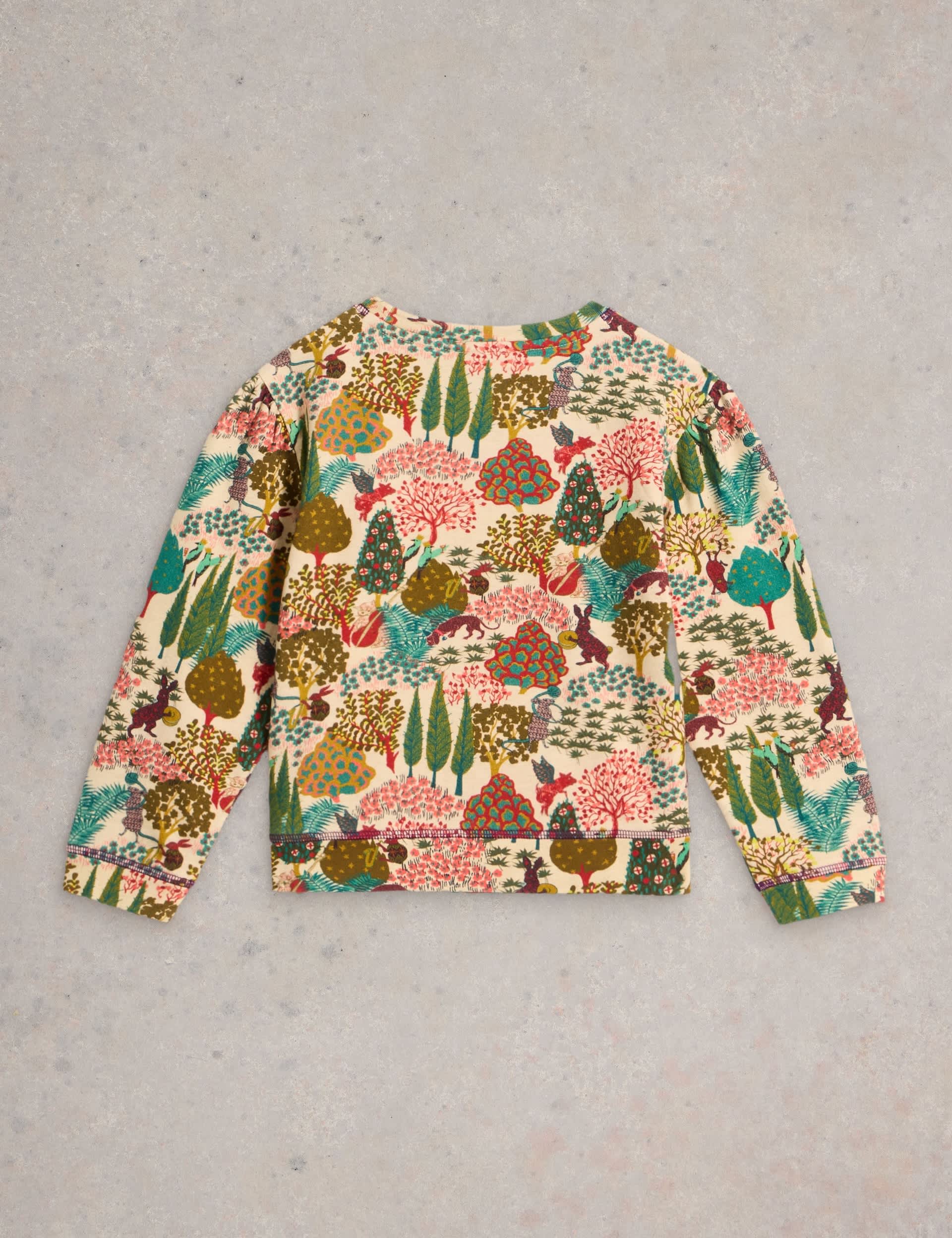 White Stuff Girls Pure Cotton Woodland Print Sweatshirt (3-10 Yrs)