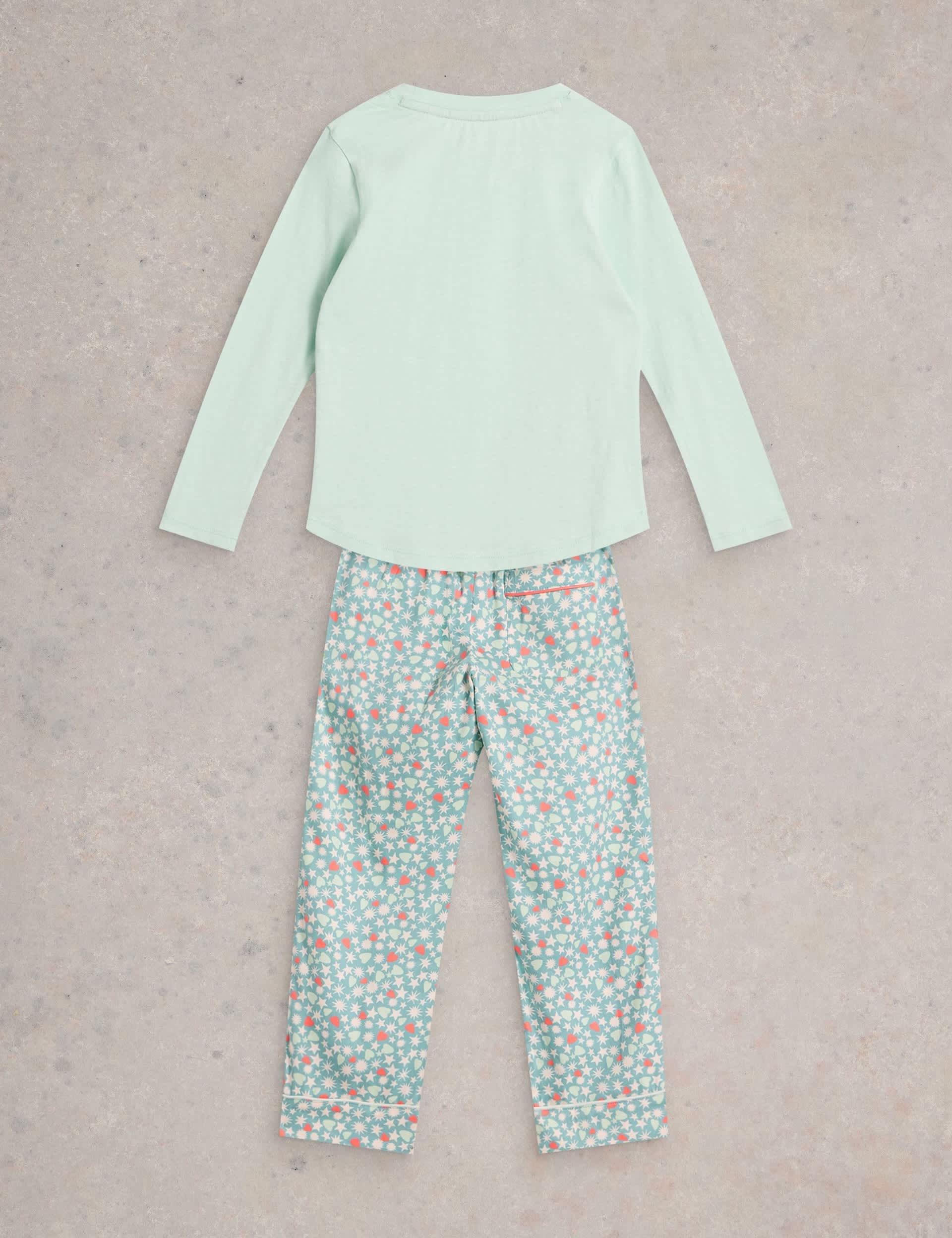 White Stuff Girls Cotton Rich Pyjamas (3-10 Yrs) - 3-4 Y - Blue Mix, Blue Mix