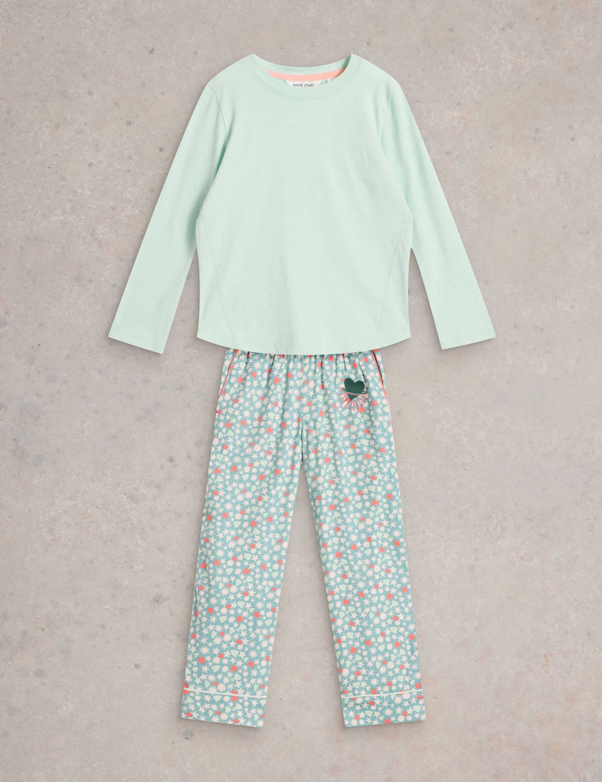 White Stuff Girls Cotton Rich Pyjamas (3-10 Yrs) - 9-10Y - Blue Mix, Blue Mix