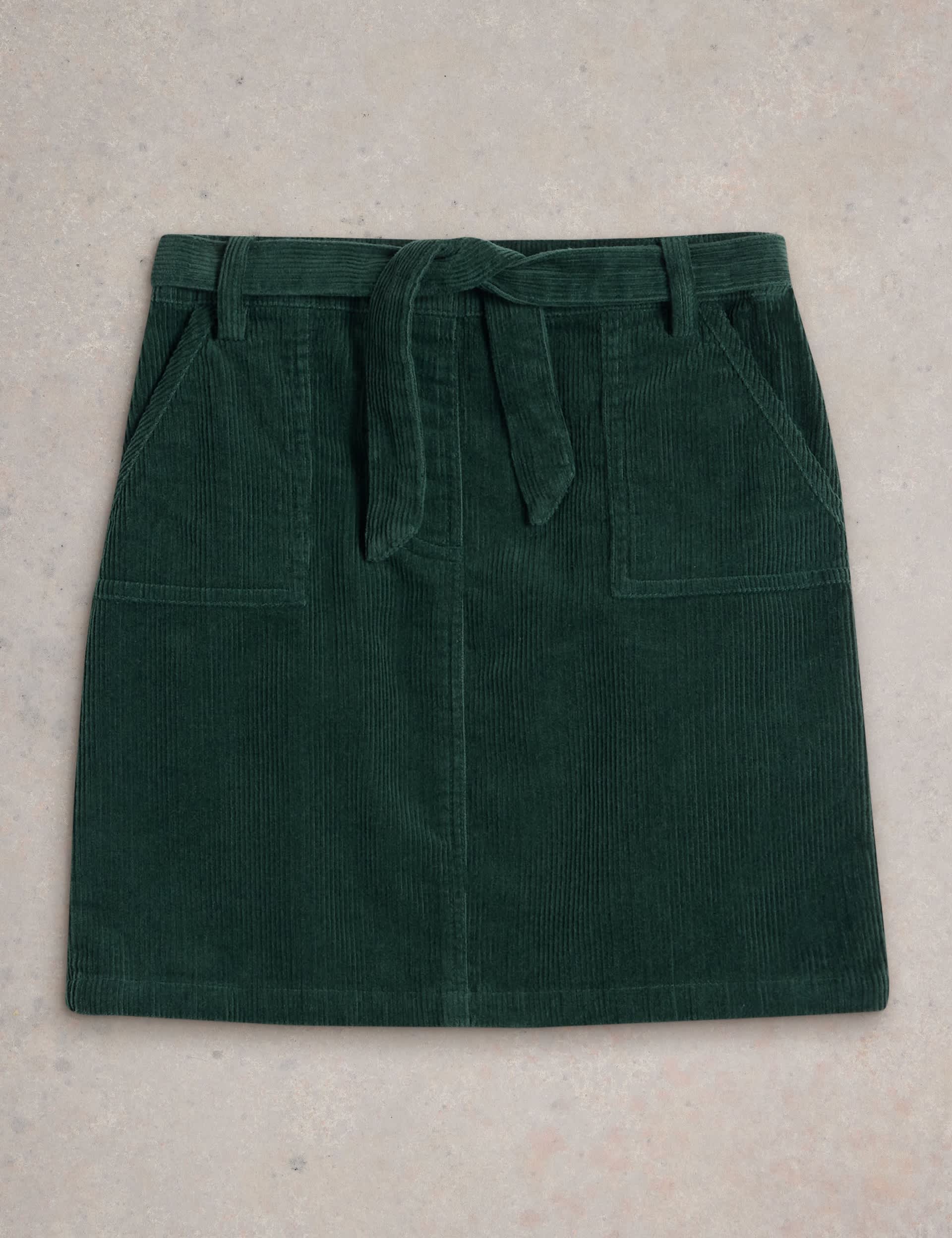 White Stuff Girls Pure Cotton Corduroy Skirt (3-10 Yrs) - 9-10Y - Green, Green