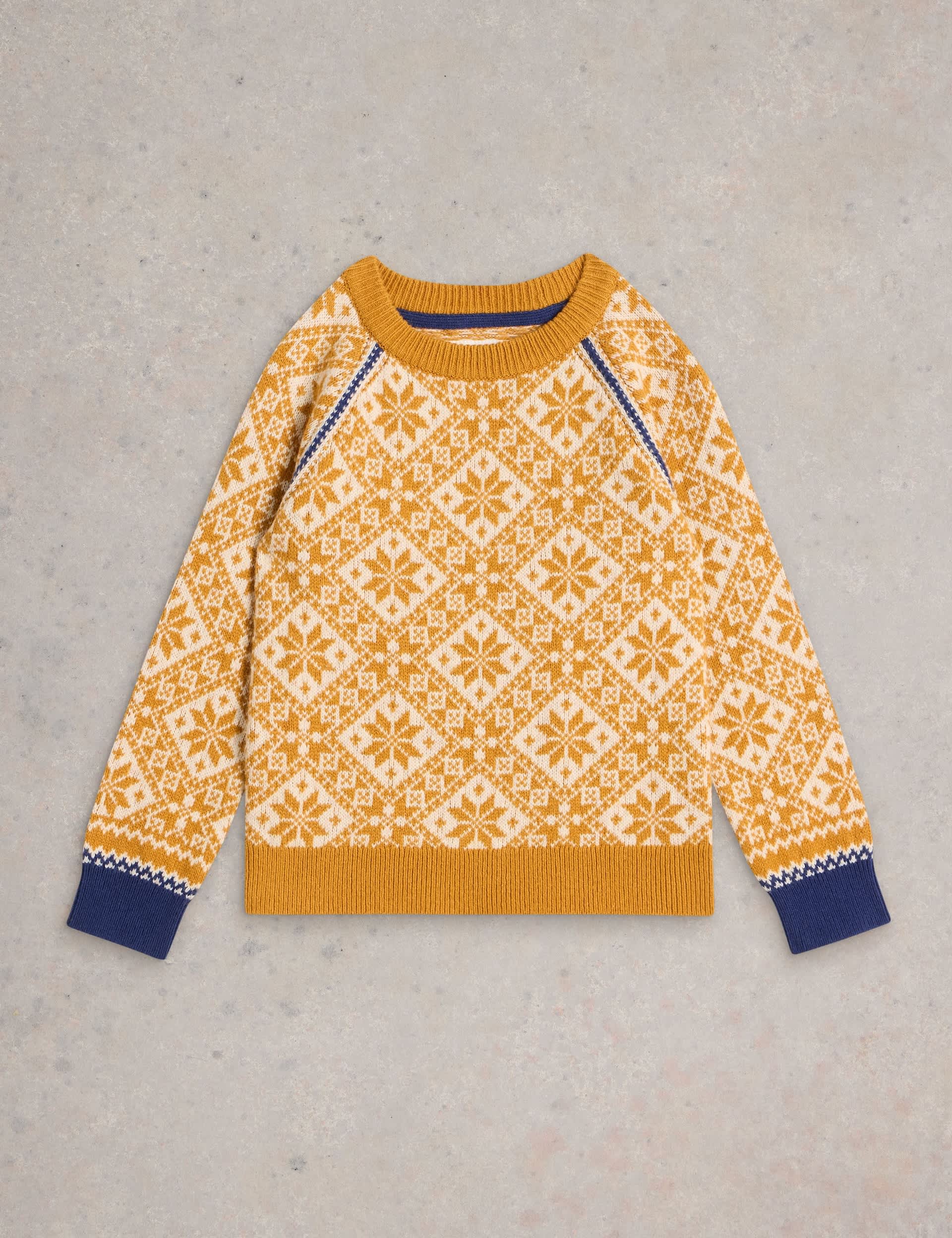 White Stuff Boys Cotton Rich Fair Isle Jumper with Wool (3-10 Yrs)