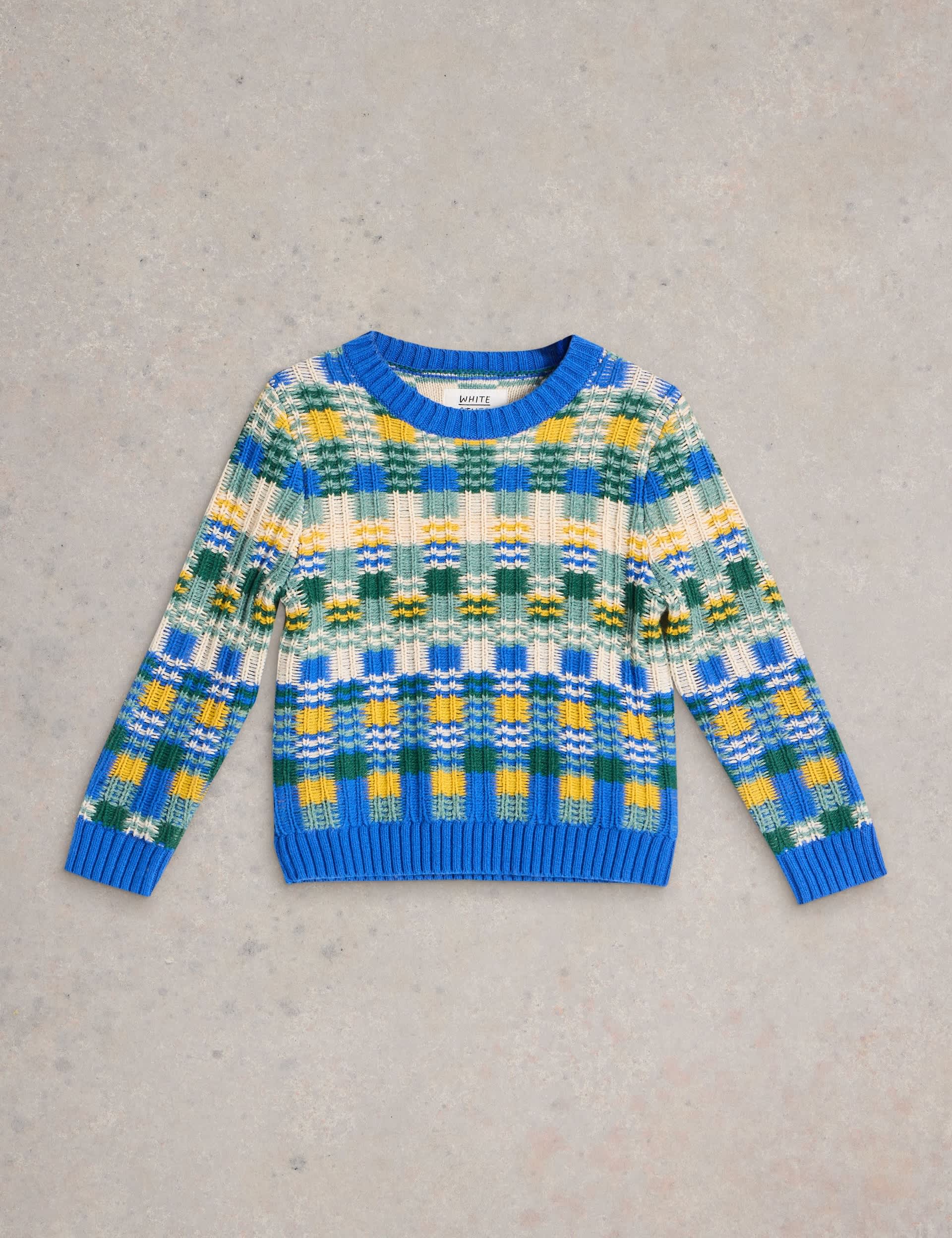 White Stuff Boys Cotton Rich Check Jumper (3-10 Yrs)