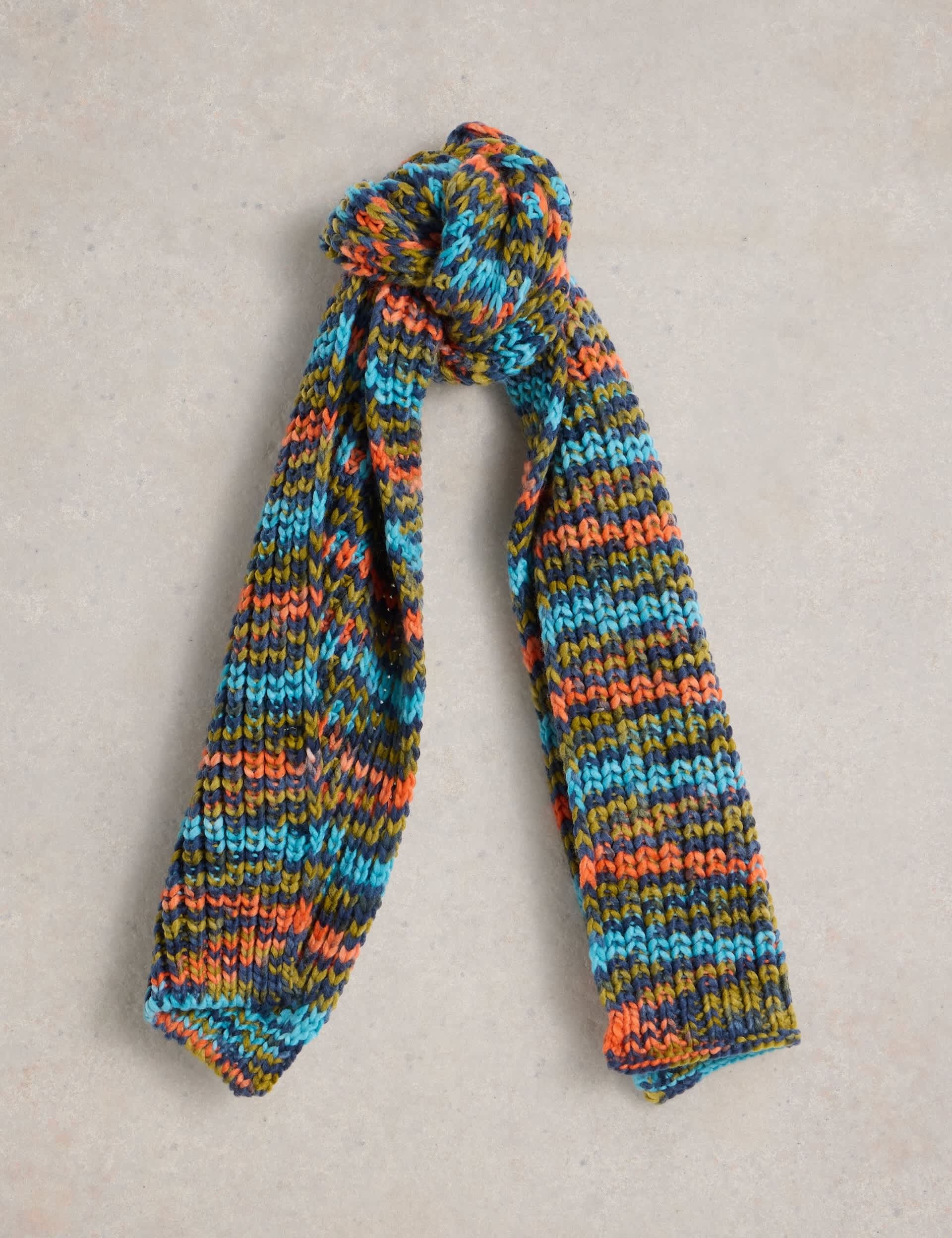 White Stuff Kids Patterned Scarf - Blue Mix, Blue Mix