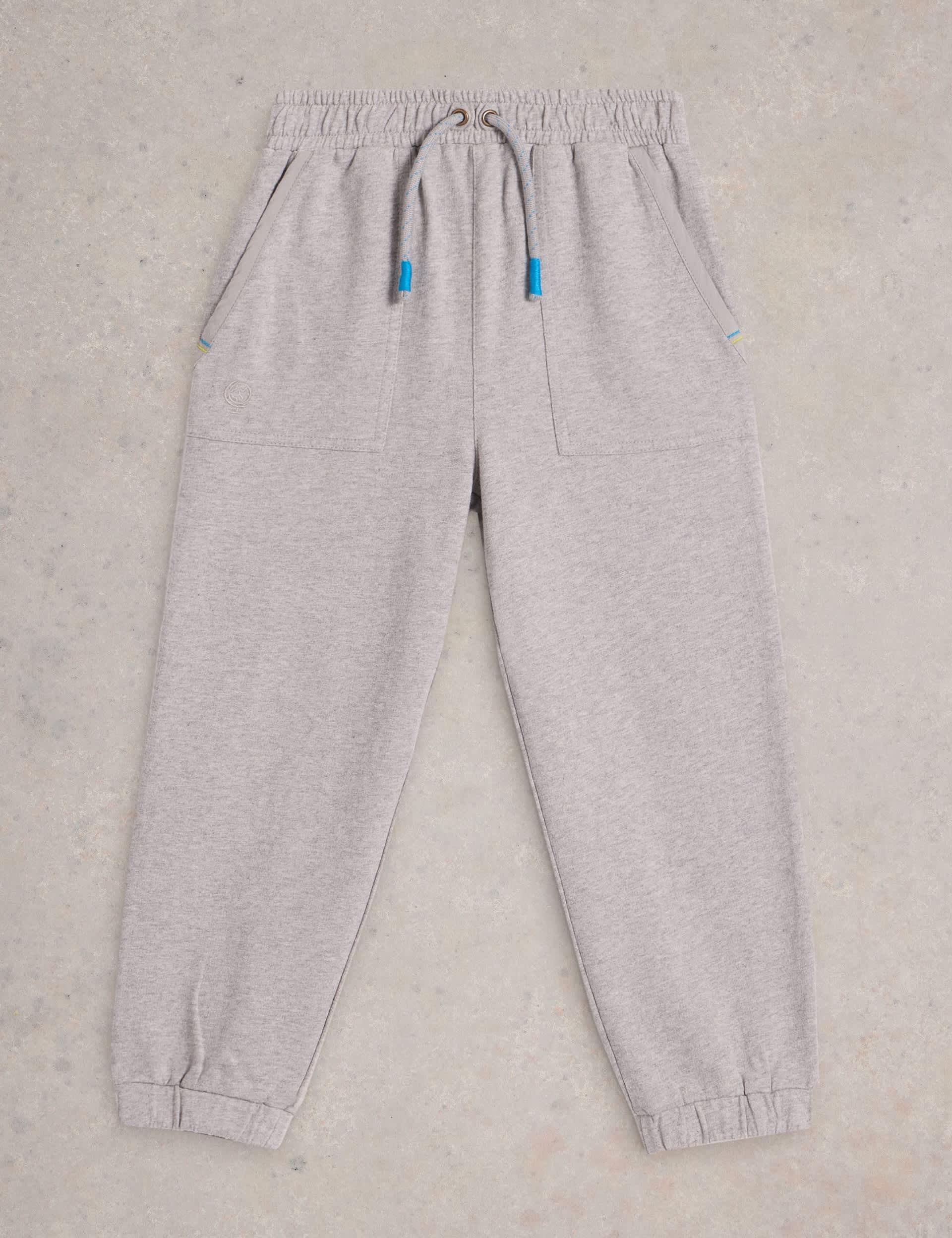 White Stuff Boys Pure Cotton Joggers (3-10 Yrs) - 9-10Y - Grey, Grey,Navy