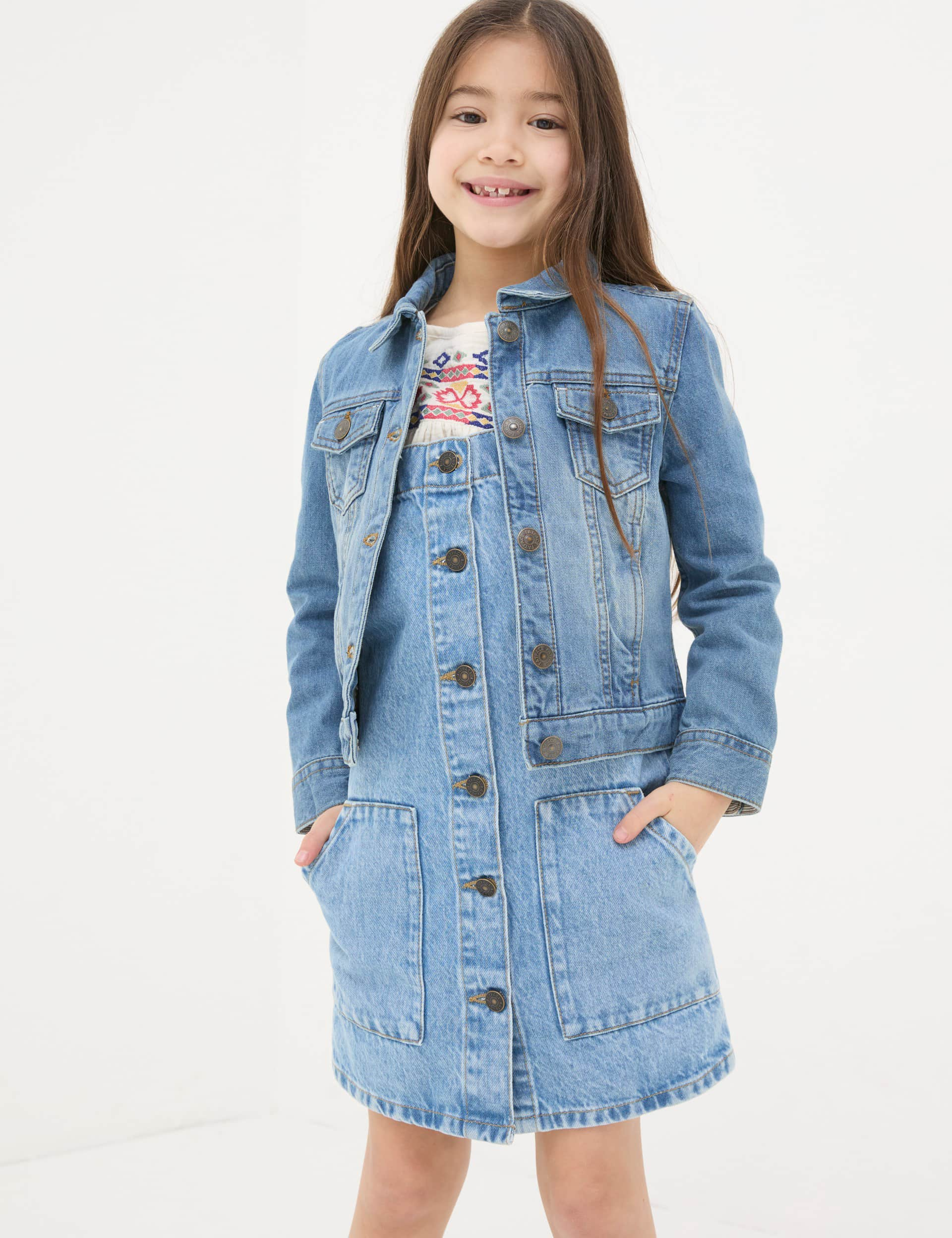 Fatface Girls Denim Jacket (3-13 Yrs) - 3-4 Y - Blue Denim, Blue Denim