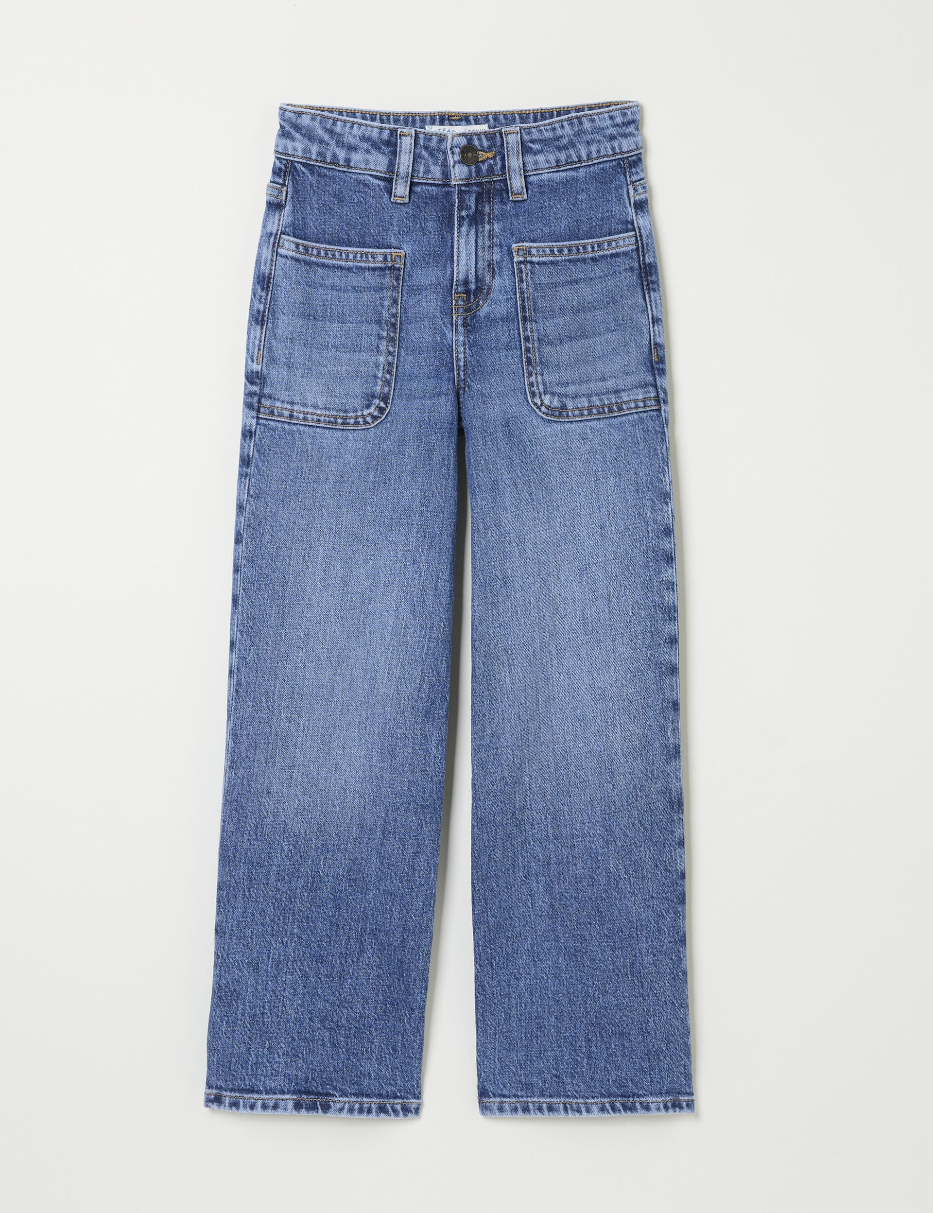 Fatface Girls Wide Leg Denim Jeans (3-13 Yrs) - 4y - Blue, Blue