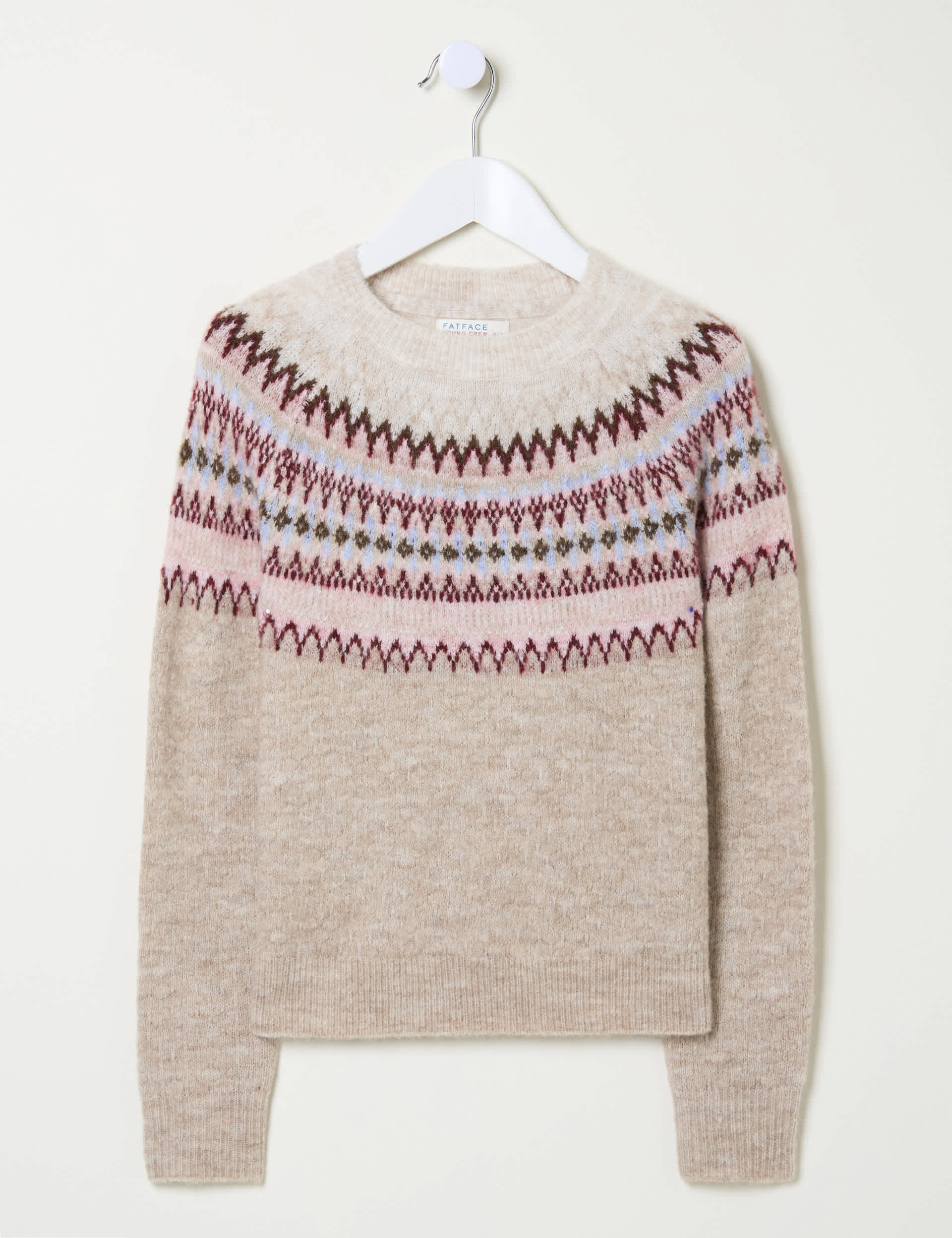 Fatface Girls Fair Isle Knitted Jumper (3-13 Yrs) - 12-13 - Natural Mix, Natural Mix