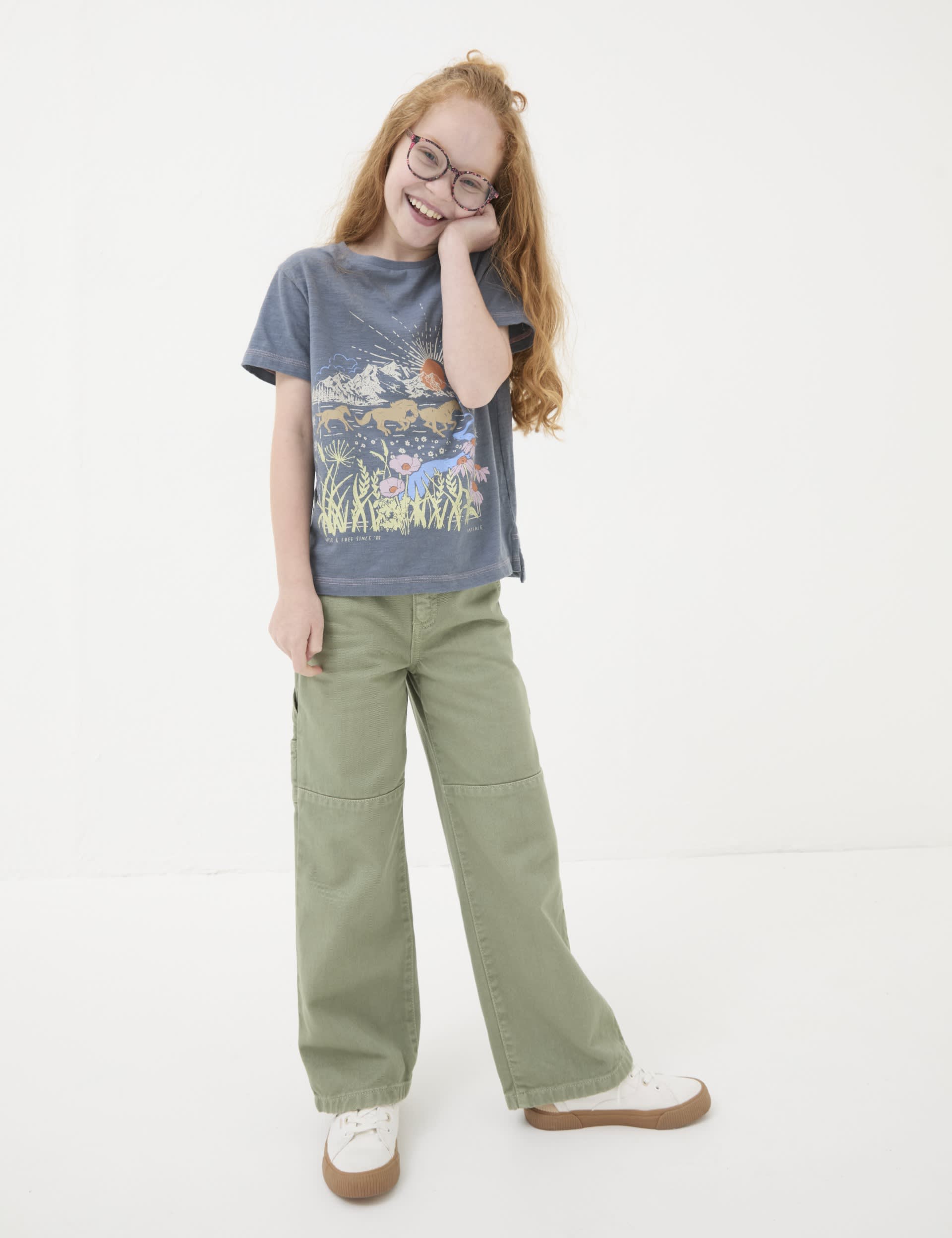 Fatface Girls Pure Cotton Horse T-Shirt (3-13 Yrs)