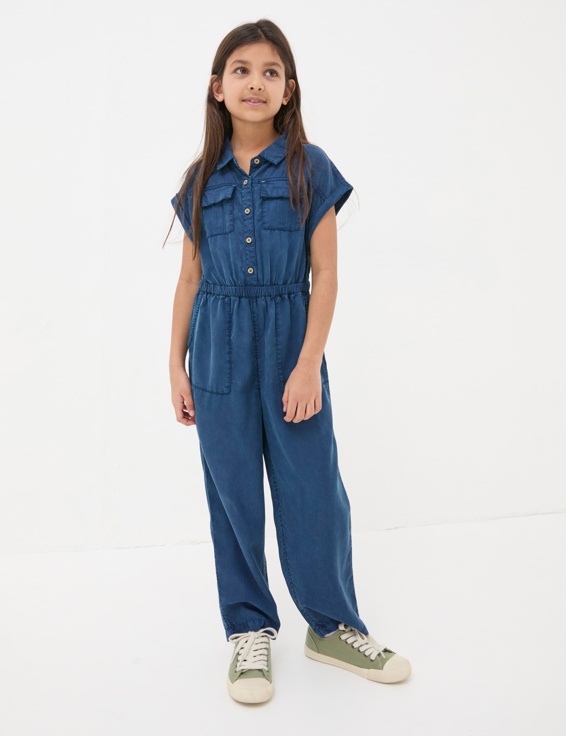 Fatface Girls Jumpsuit (3-13 Yrs) - 6-7 Y - Indigo, Indigo