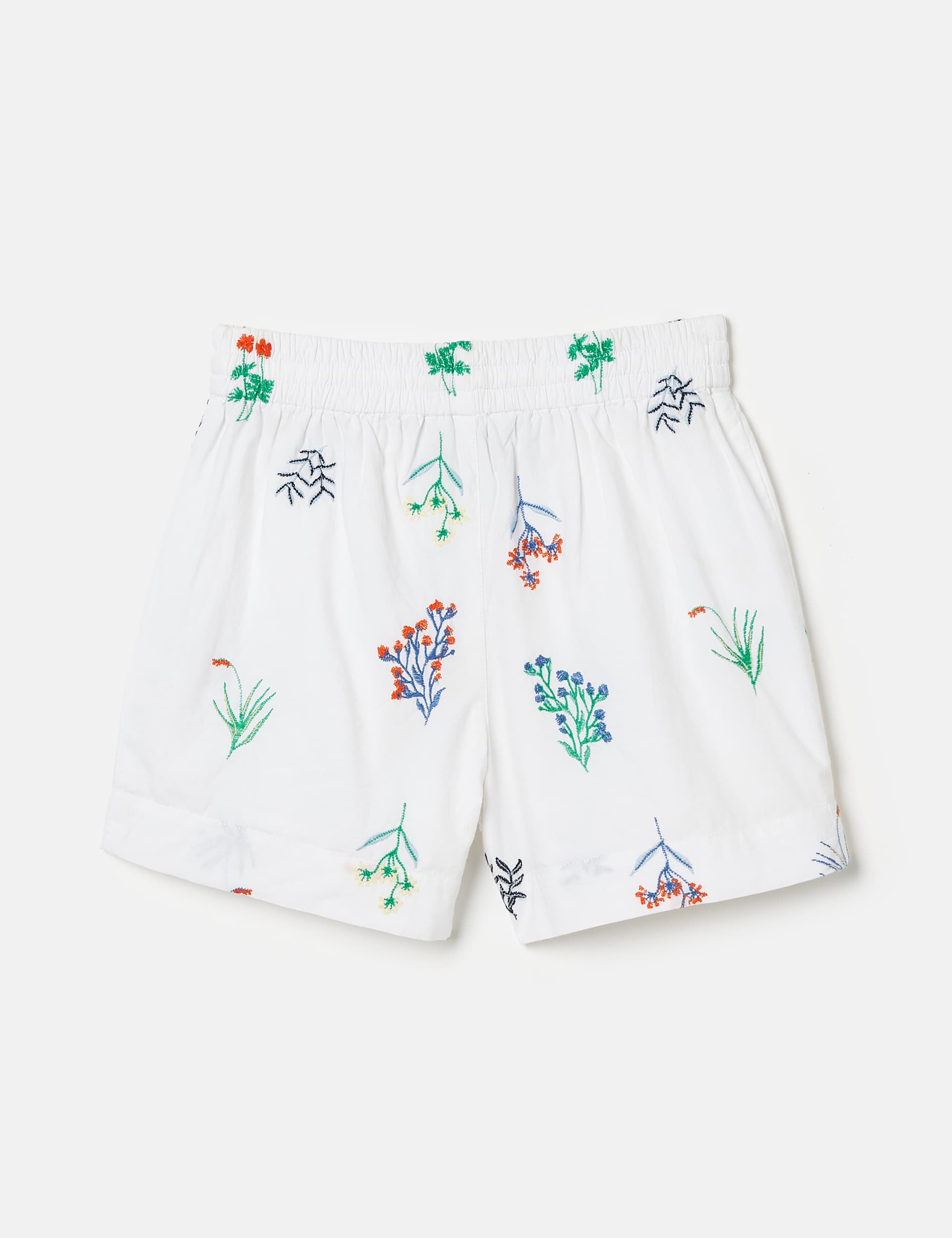 Joules Girls Pure Cotton Floral Shorts (2-12 Yrs) - 8y - White Mix, White Mix