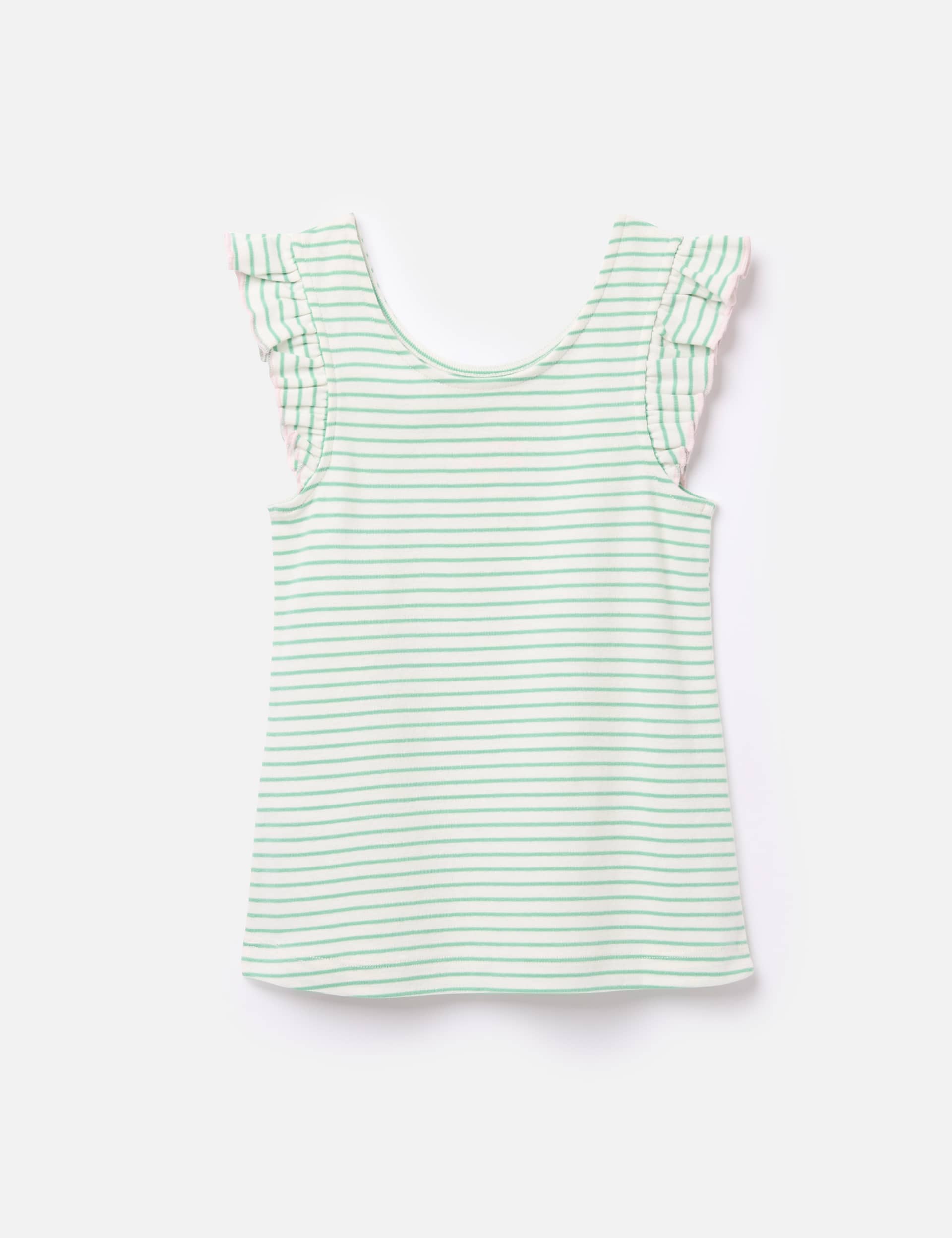 Joules Girls Pure Cotton Striped Vest (2-12 Yrs) - 9y - White Mix, White Mix