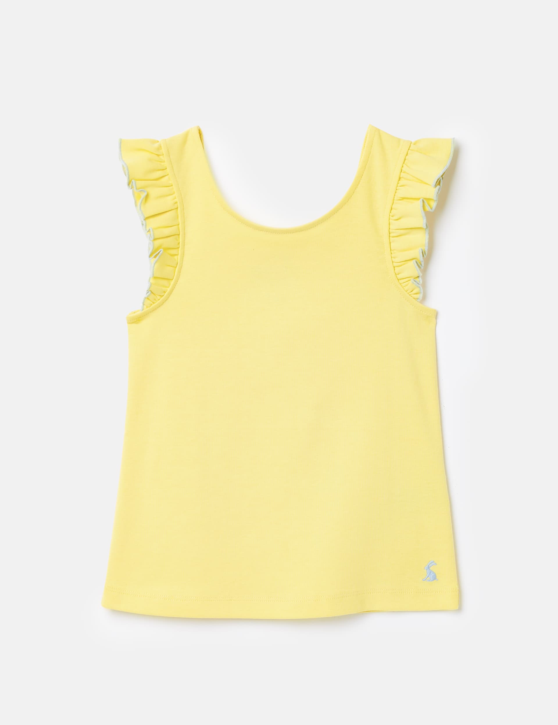 Joules Girls Pure Cotton Frill Vest (2-12 Yrs) - 5y - Yellow, Yellow