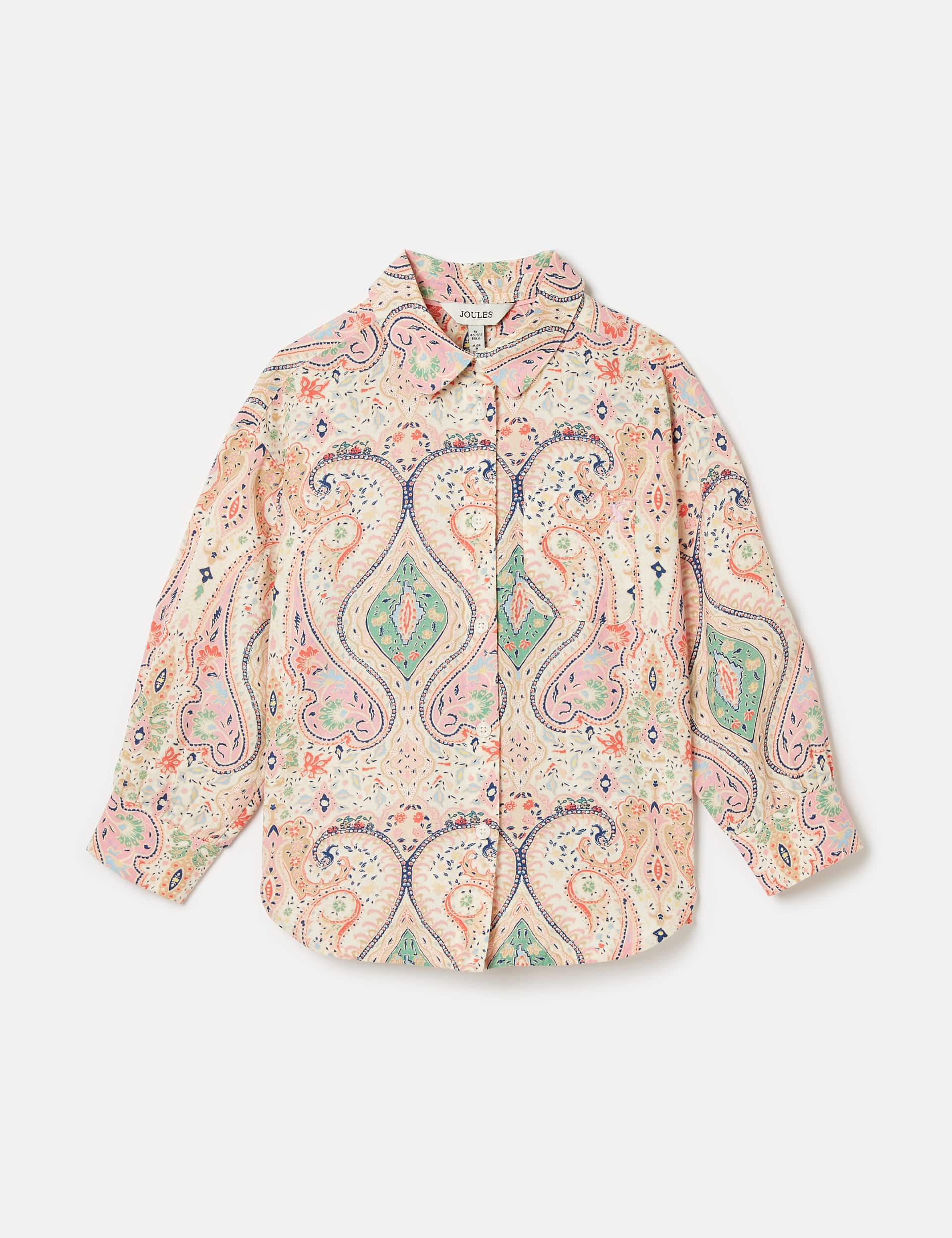 Joules Girls Cotton Blend Floral Shirt (4-12 Yrs) - 9y - Pink, Pink