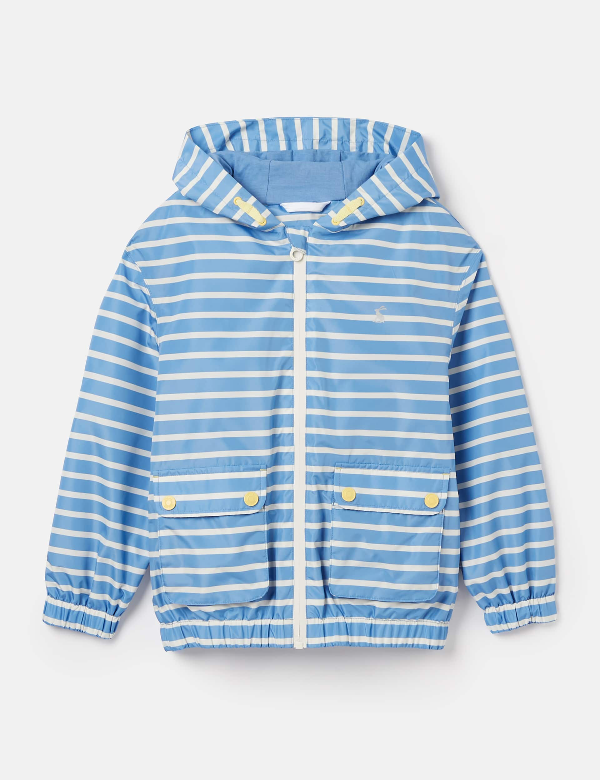 Joules Girls Striped Hooded Raincoat (2-10 Yrs) - 5y - Blue Mix, Blue Mix