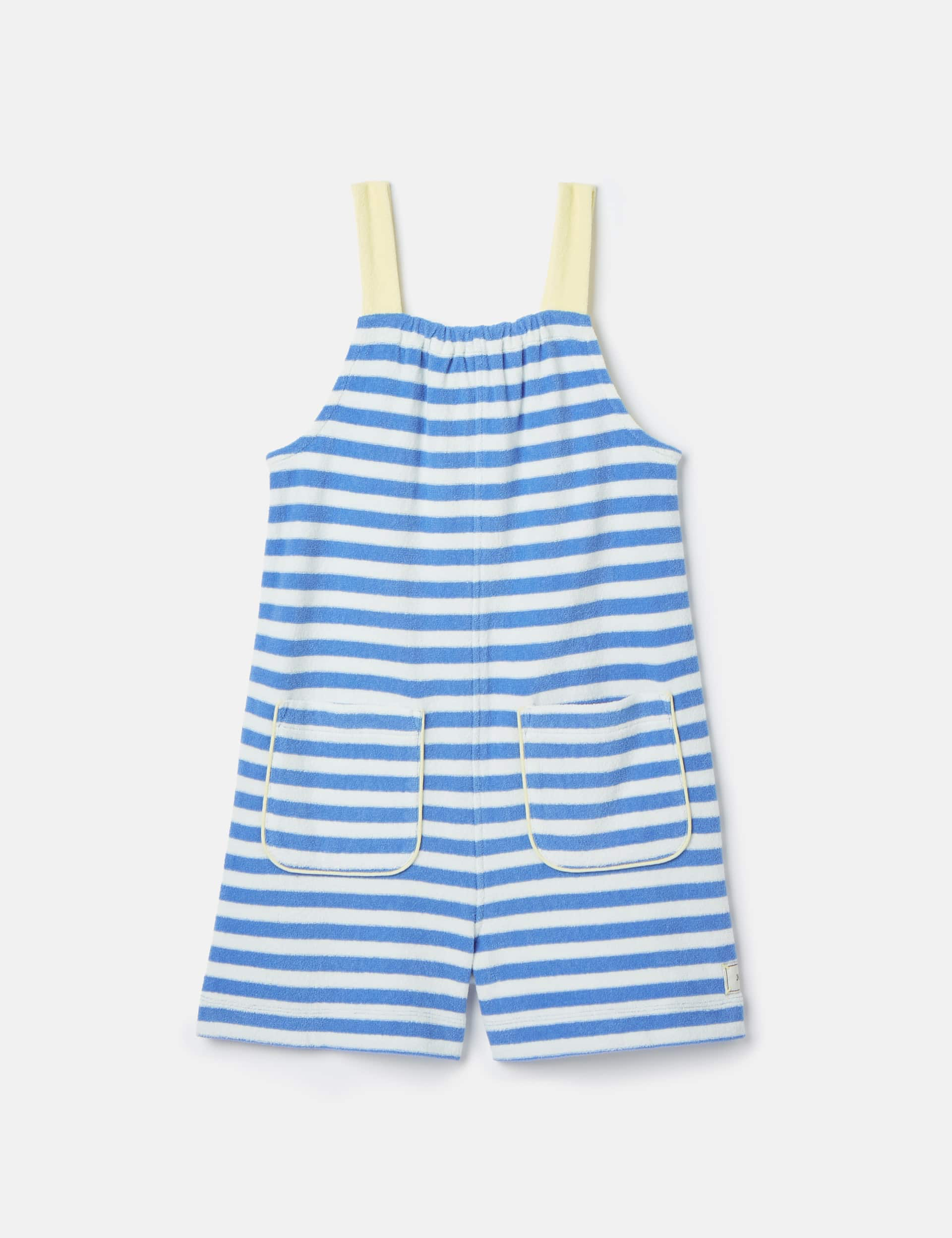 Joules Girls Pure Cotton Towelling Striped Playsuit (2-6 Yrs) - 3y - Blue Mix, Blue Mix