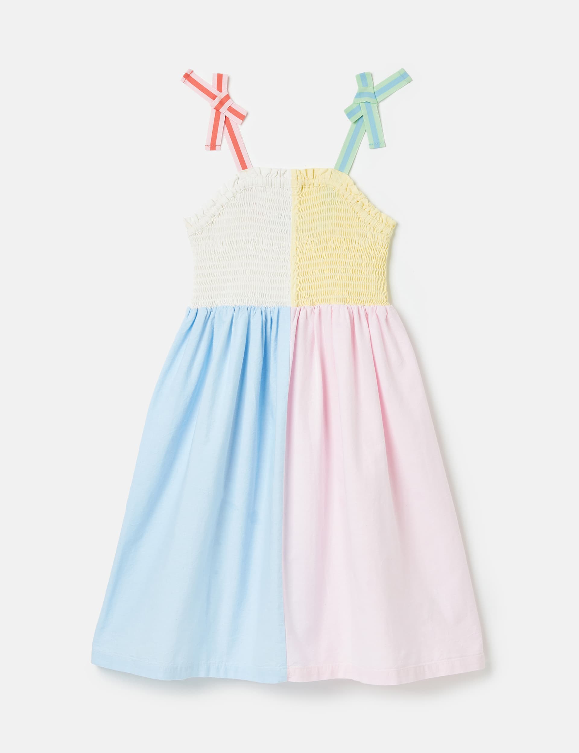 Joules Girls Pure Cotton Shirred Dress (2-10 Yrs) - 8y - Multi, Multi