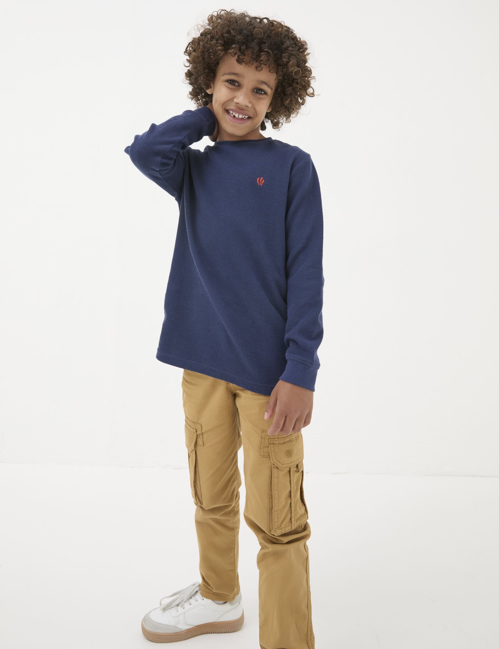 Fatface Boys Pure Cotton Mountain T-Shirt (3-13 Yrs) - 8-9 Y - Navy Mix, Navy Mix