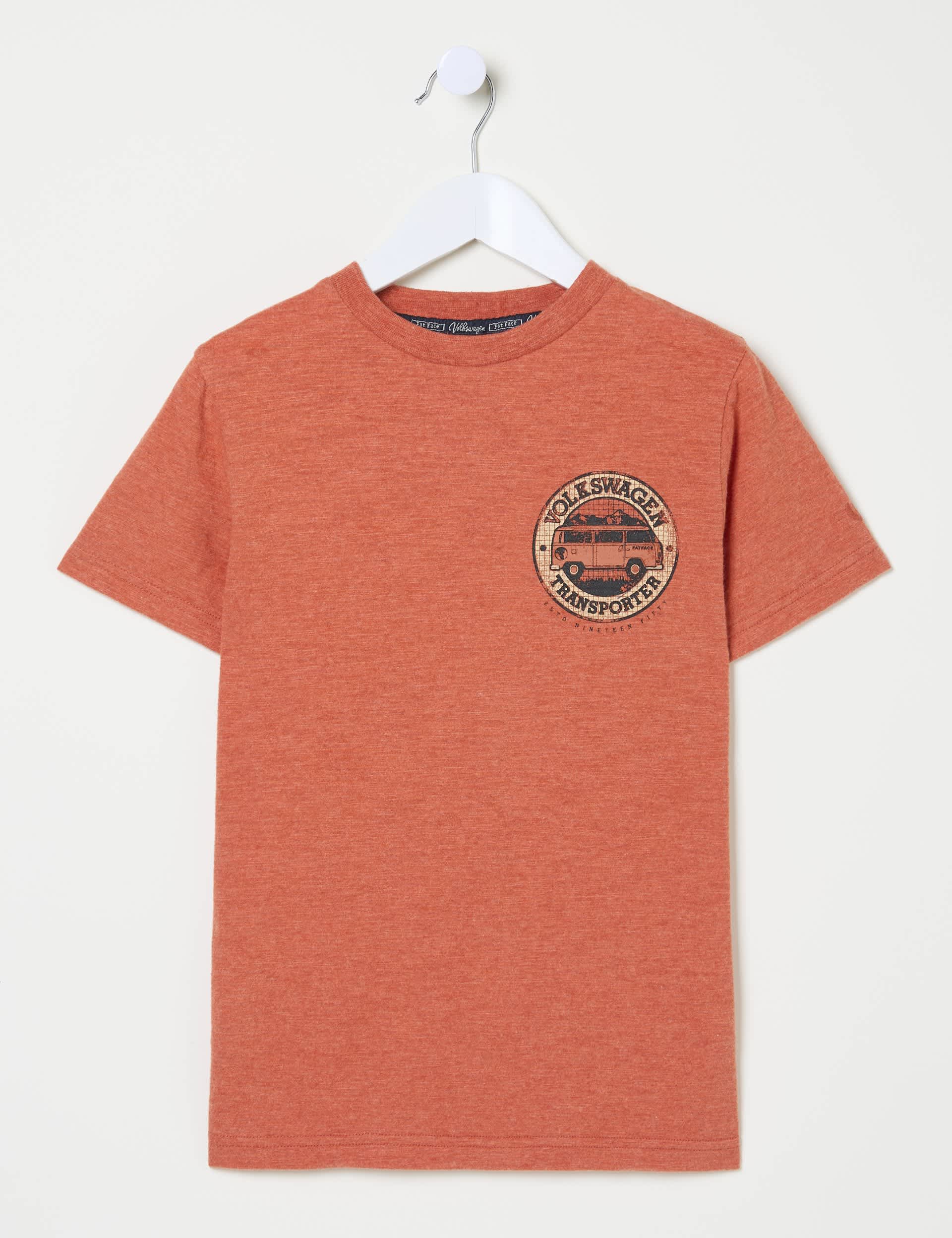 Fatface Boys Pure Cotton VW T-Shirt (3-13 Yrs) - 8-9 Y - Orange Mix, Orange Mix