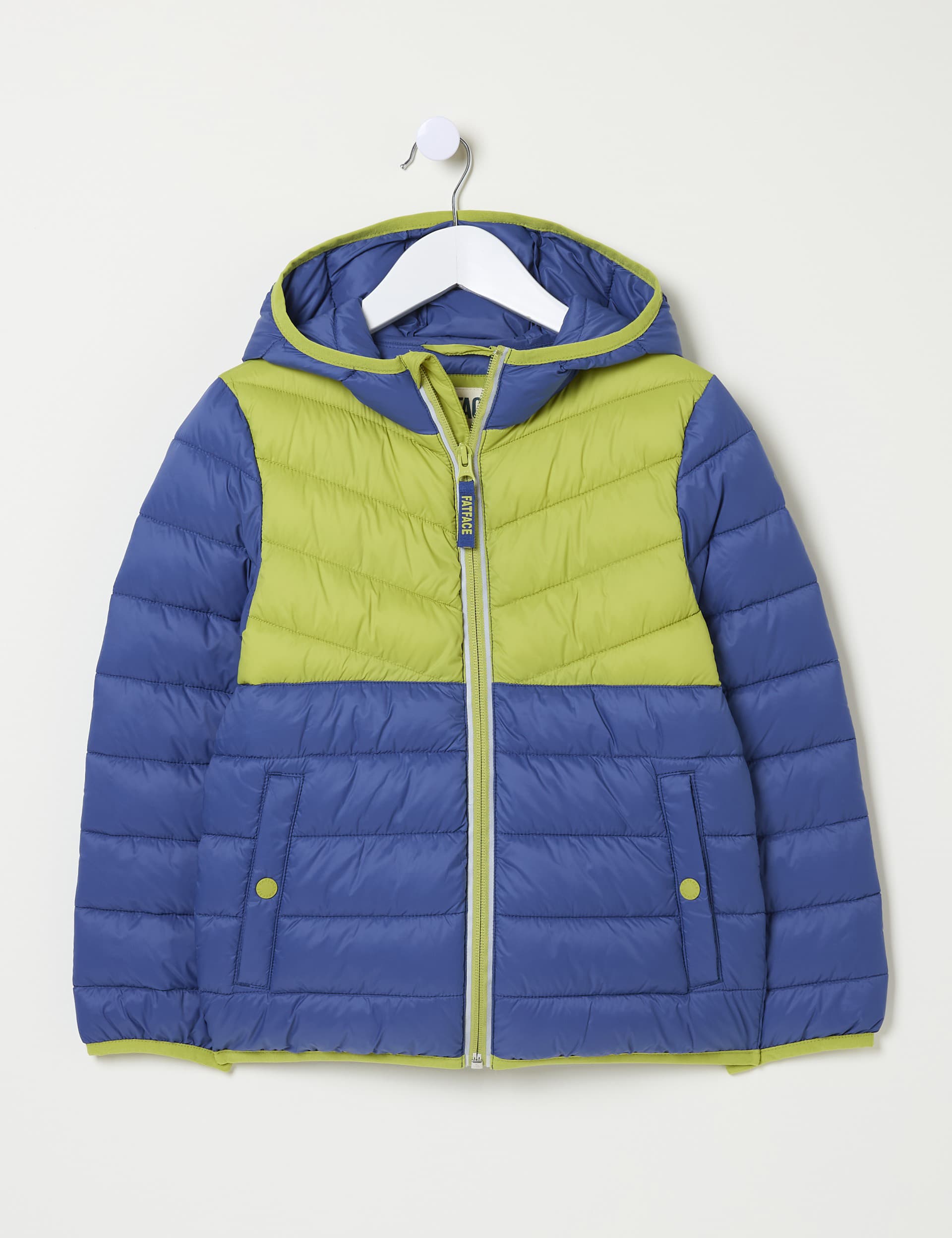 Fatface Boys Hooded Puffer Jacket (3-13 Yrs) - 8-9 Y - Blue Mix, Blue Mix