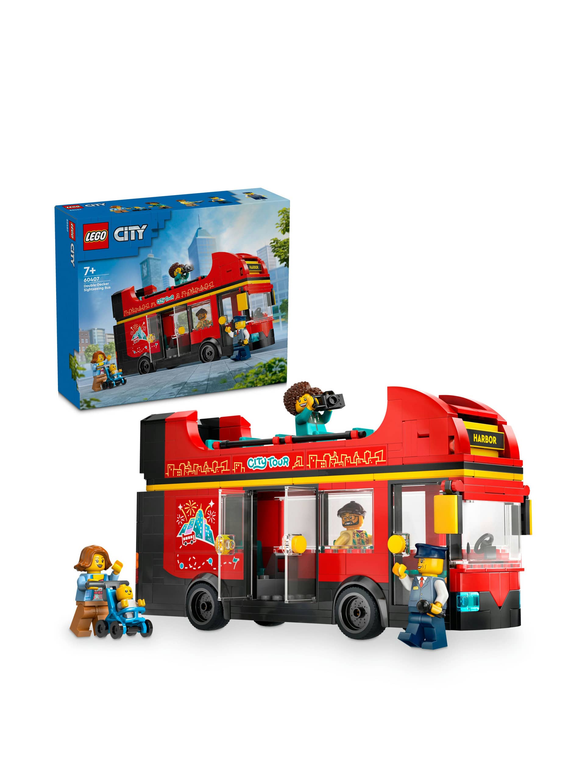 LEGO City Red Double-Decker Sightseeing Bus Toy 60407 (7+ Yrs)