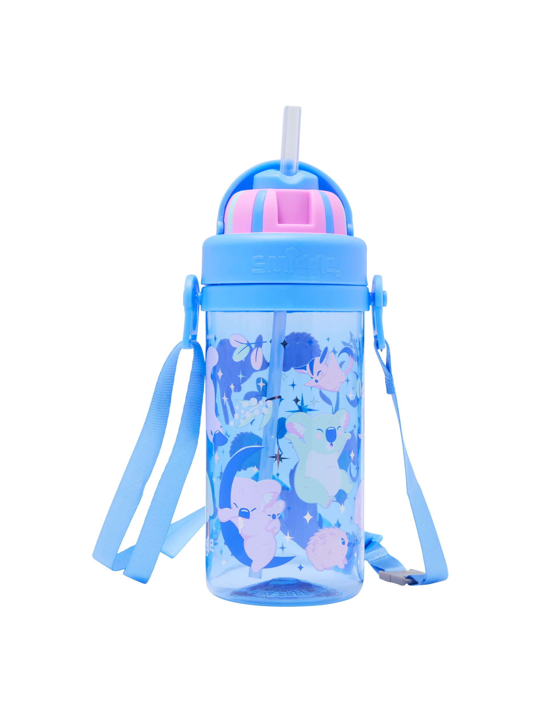 Smiggle Kids Printed Water Bottle (3+ Yrs) - Blue Mix, Blue Mix