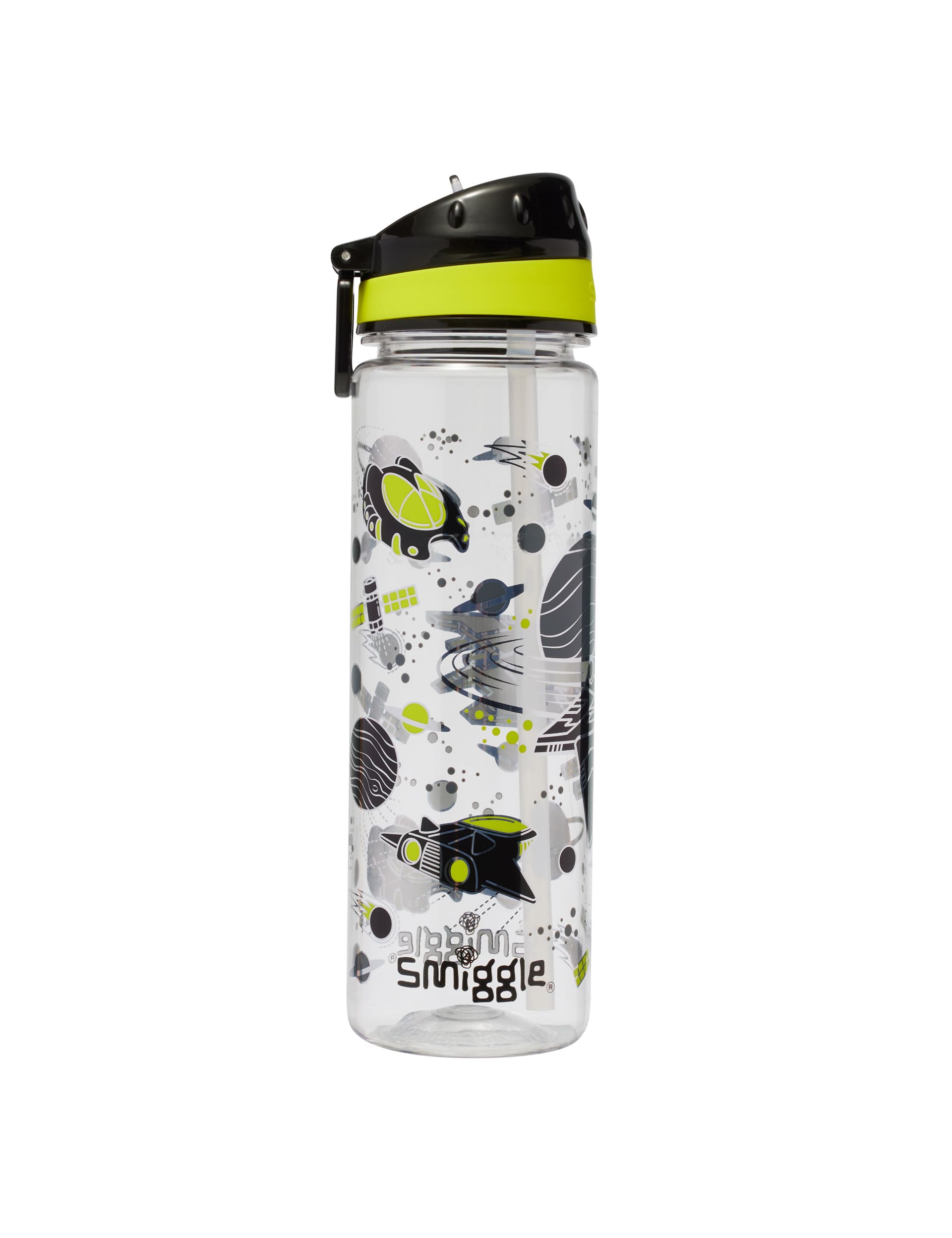 Smiggle Kids Patterned Water Bottle - Black, Black