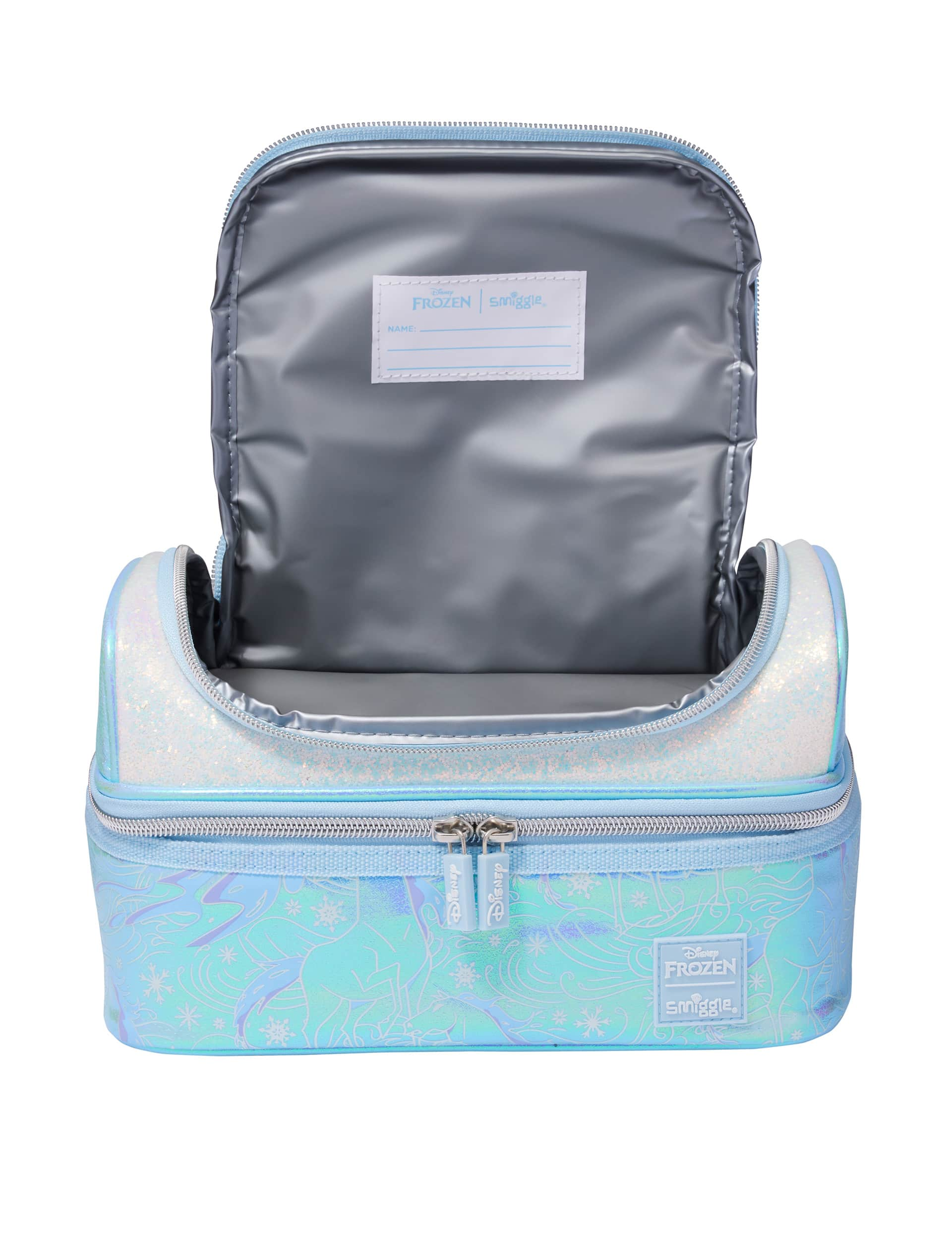 Smiggle Kids Disney Frozen Patterned Lunchbox (3+ Yrs) - Light Blue, Light Blue