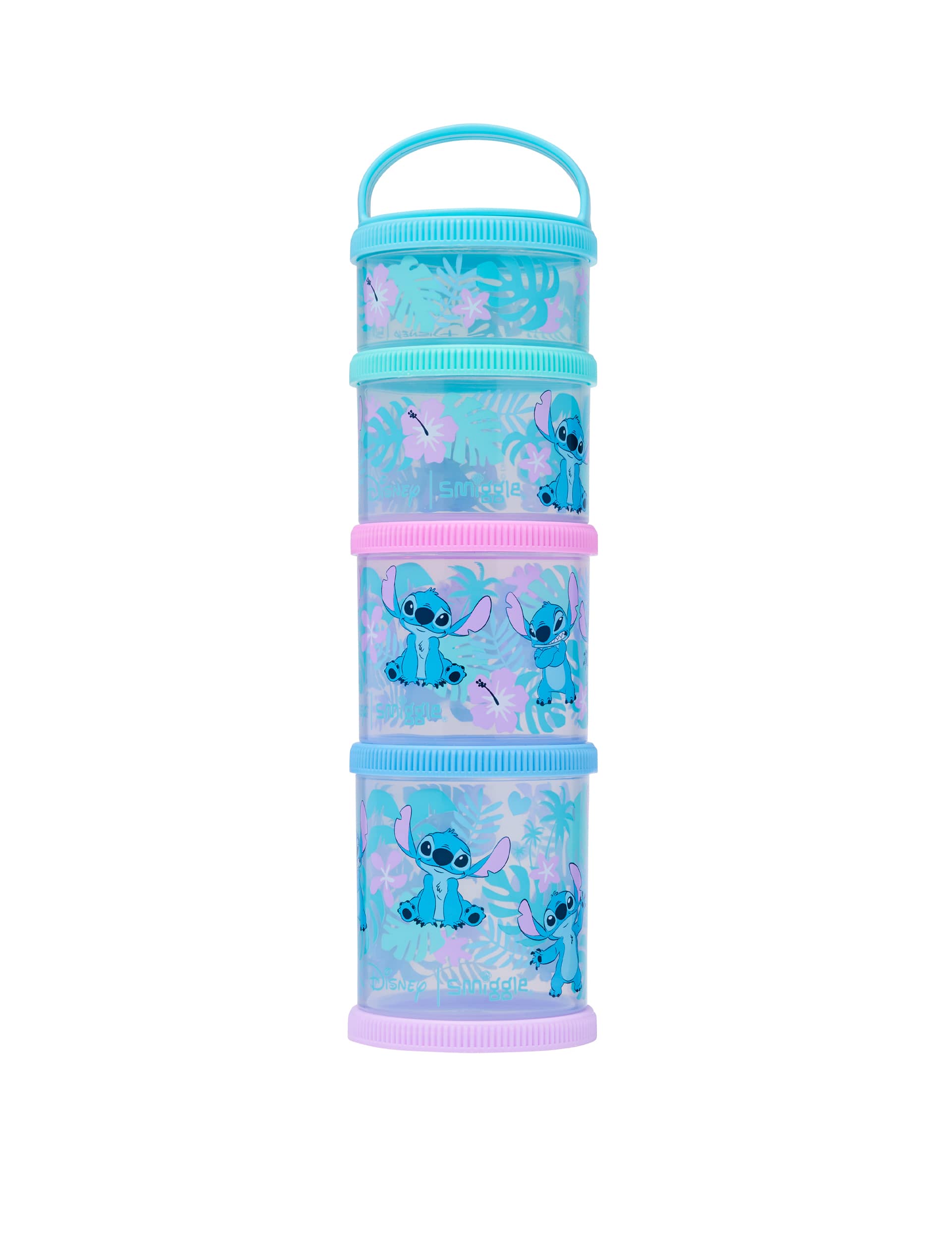 Smiggle Kids Printed Snack & Stack Lunch Pots (3+ Yrs) - Light Blue, Light Blue