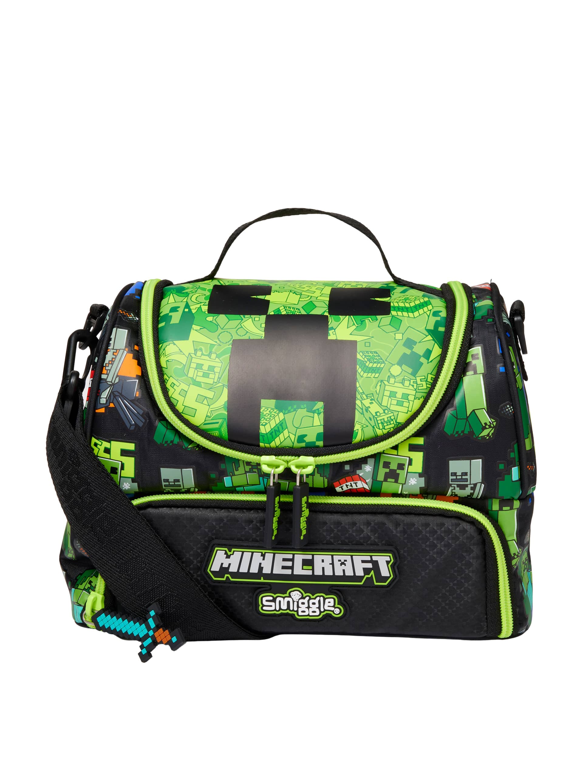 Smiggle Kids Minecraft Printed Lunch Box - Black, Black