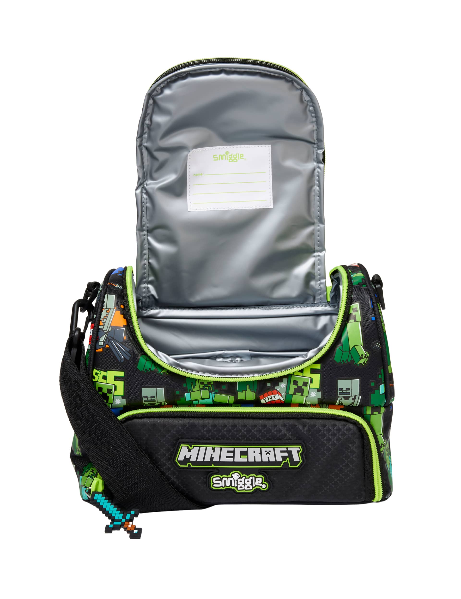 Smiggle Kids Minecraft Printed Lunch Box - Black, Black