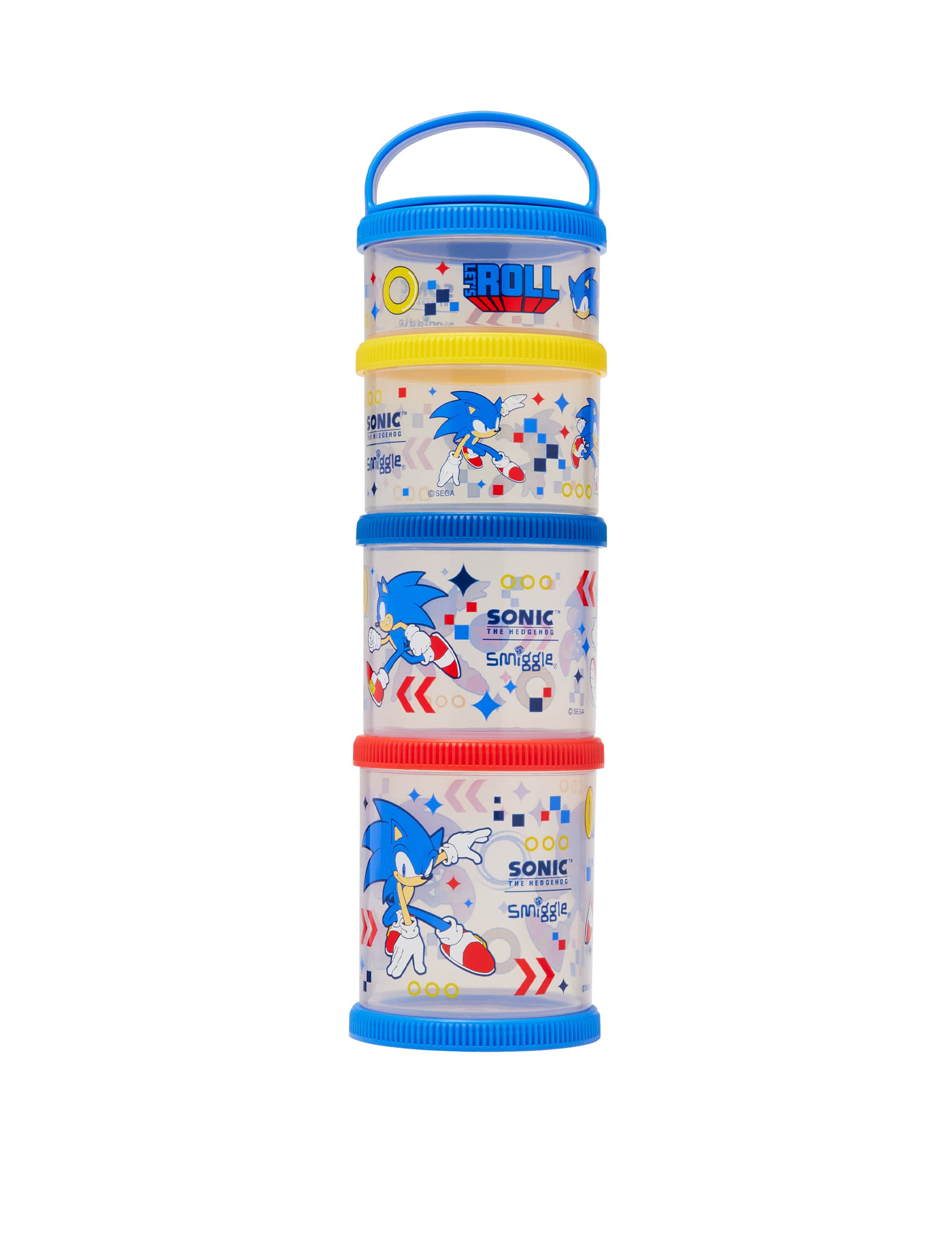 Smiggle Kids Printed Snack & Stack Lunch Pots (3+ Yrs) - Dark Blue, Dark Blue