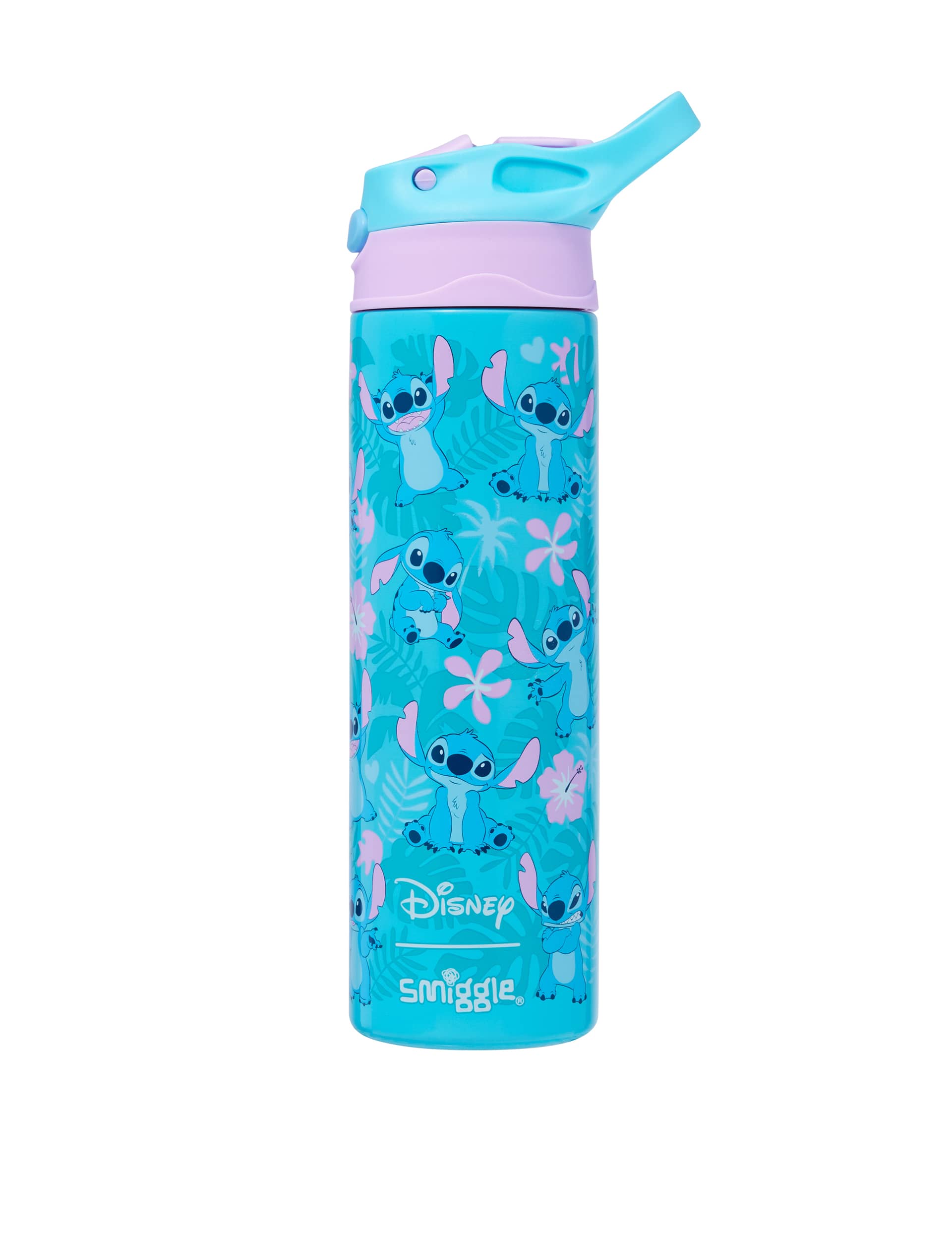 Smiggle Kids Printed Water Bottle (3+ Yrs) - Light Blue, Light Blue