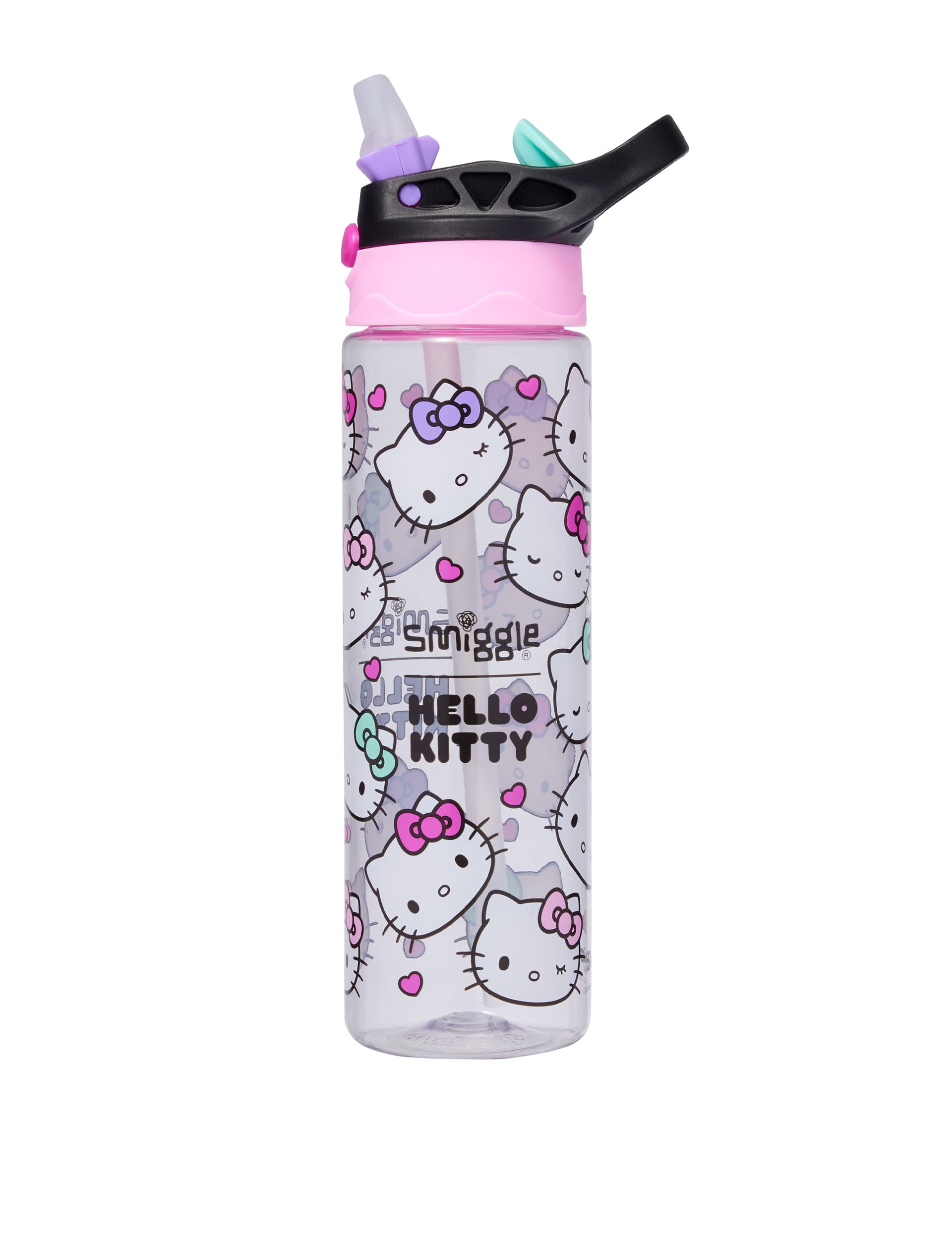 Smiggle Hello Kitty Kids Printed Water Bottle - White Mix, White Mix