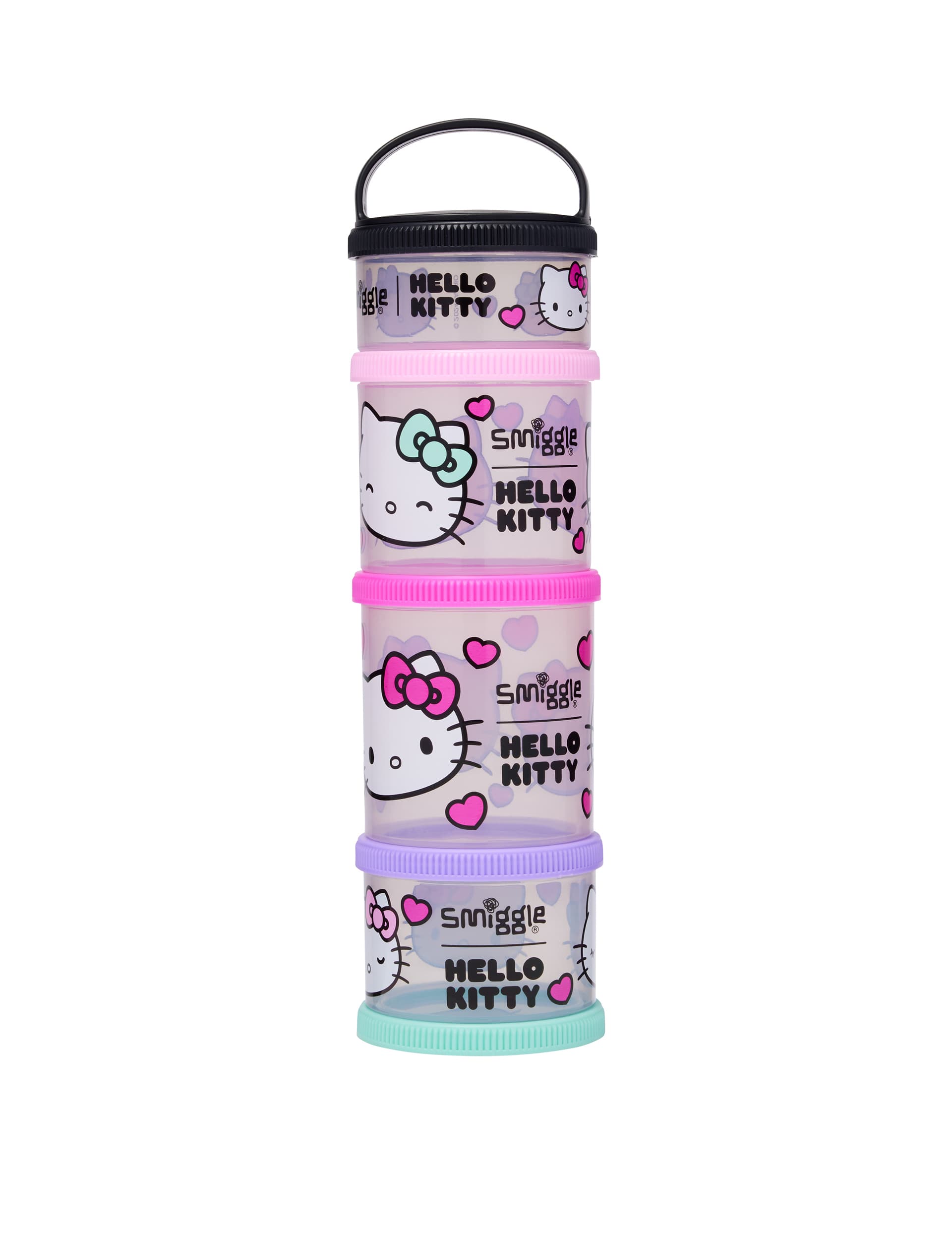 Smiggle Hello Kitty Kids Stackable Lunch Boxes (3+ Yrs) - Blue Mix, Blue Mix