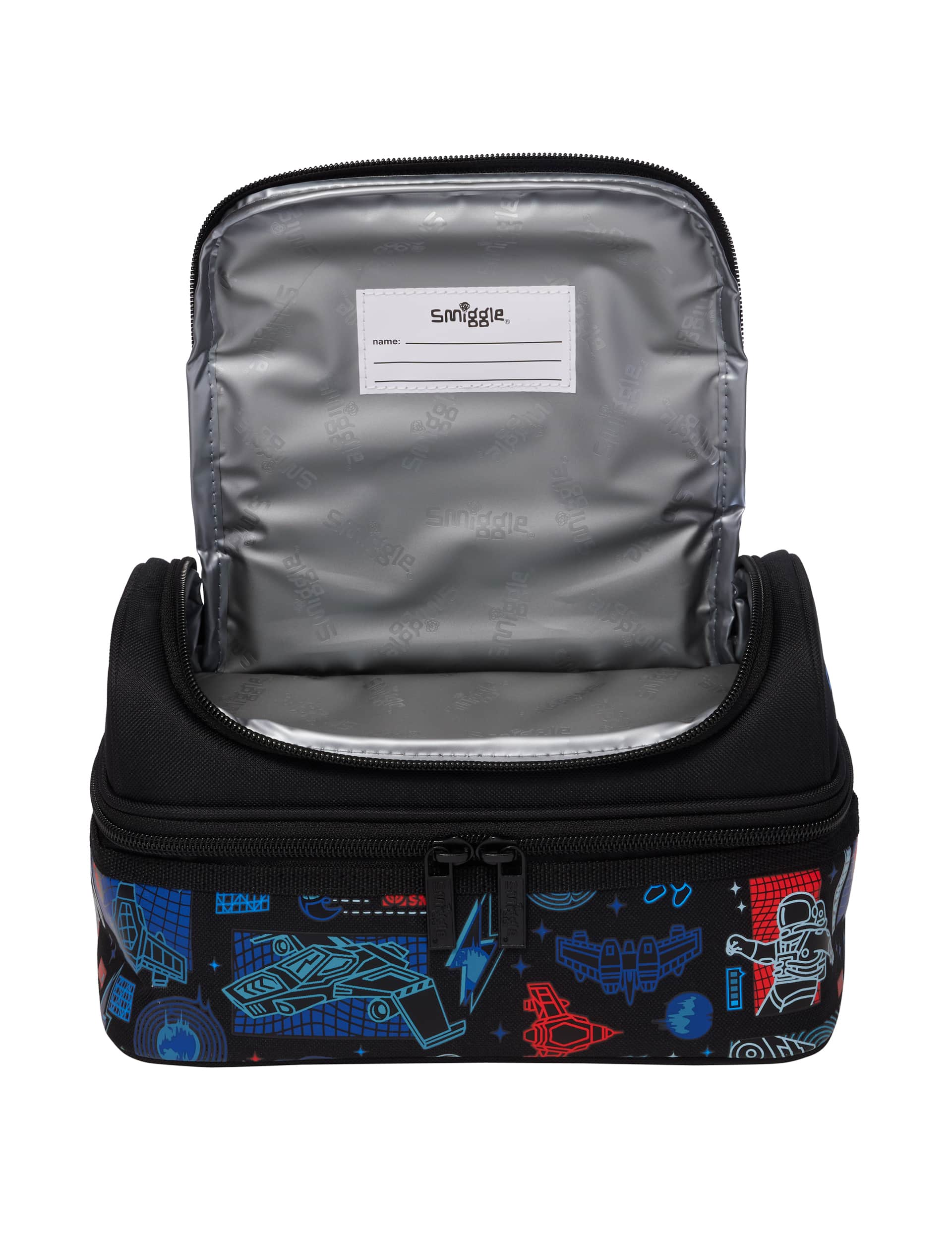 Smiggle Kids Printed Lunch Box - Black Mix, Black Mix