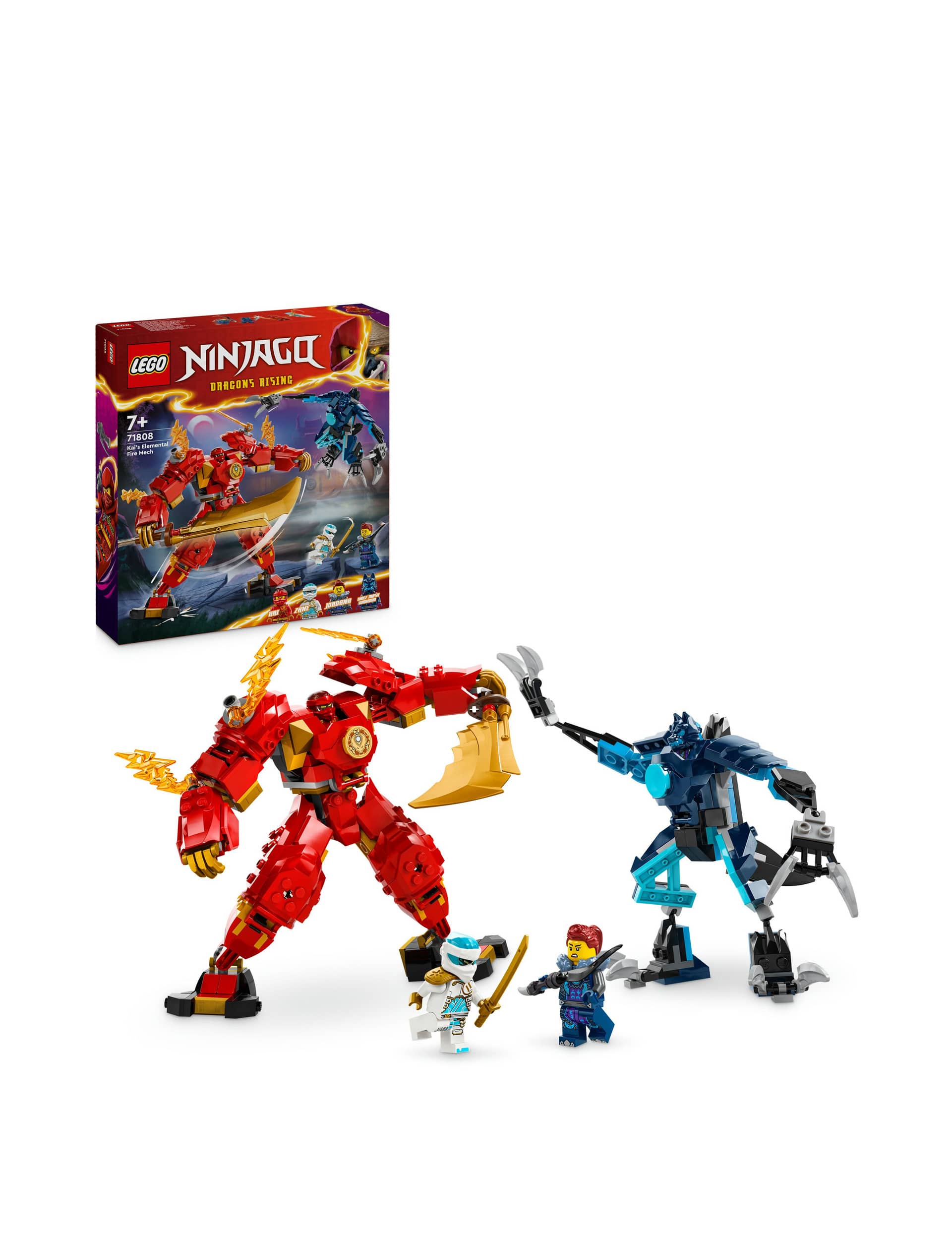 LEGO NINJAGO Kai's Elemental Fire Mech Toy Set 71808 (7+ Yrs)