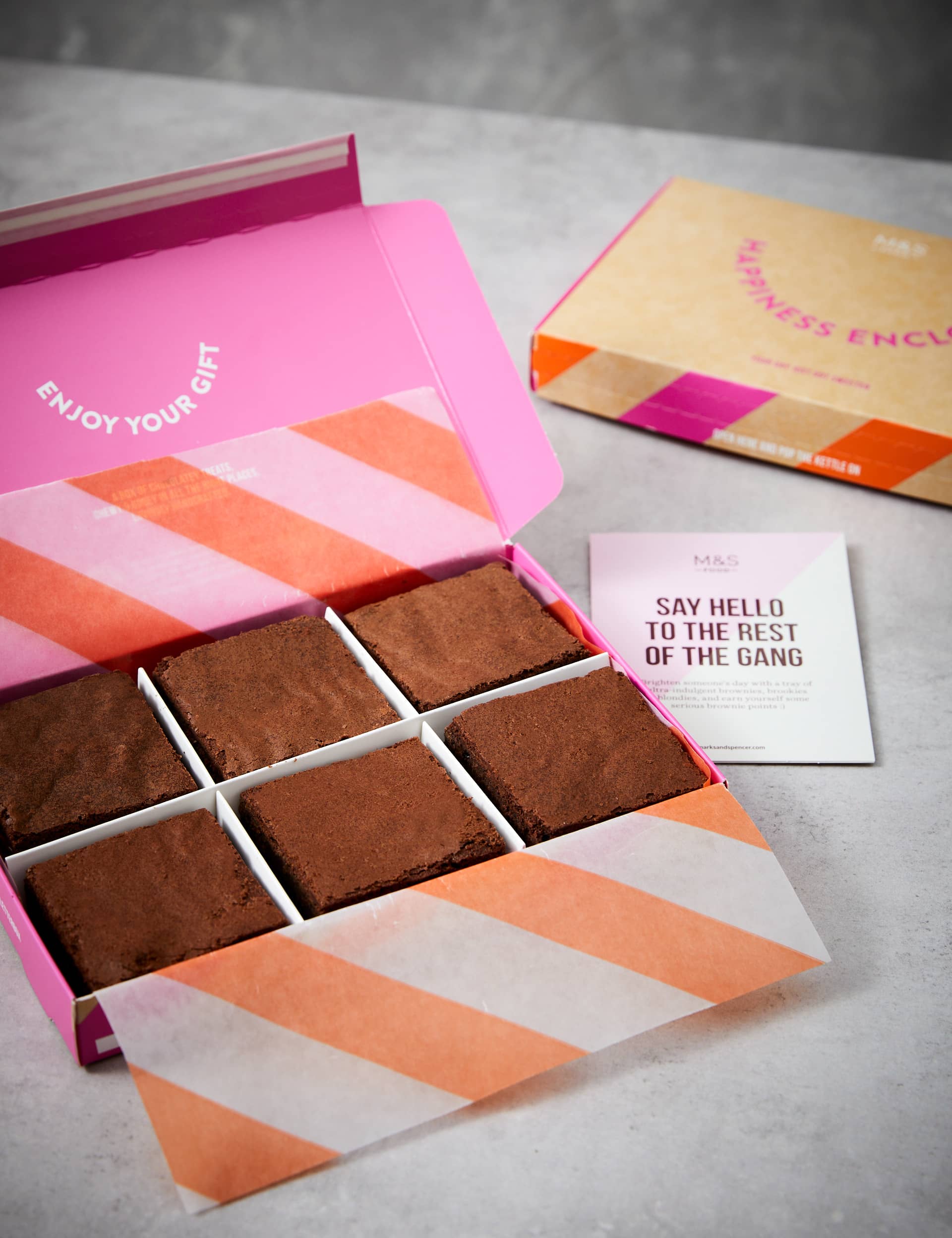 M&S 3 Indulgent Chocolate & 3 Salted Caramel Brownies Letterbox Gift