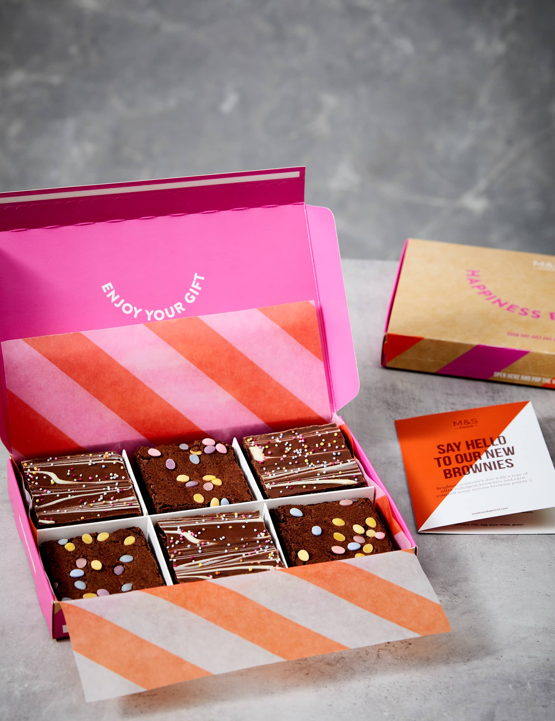 M&S 6 Confetti Indulgent Chocolate Brownies Letterbox Gift