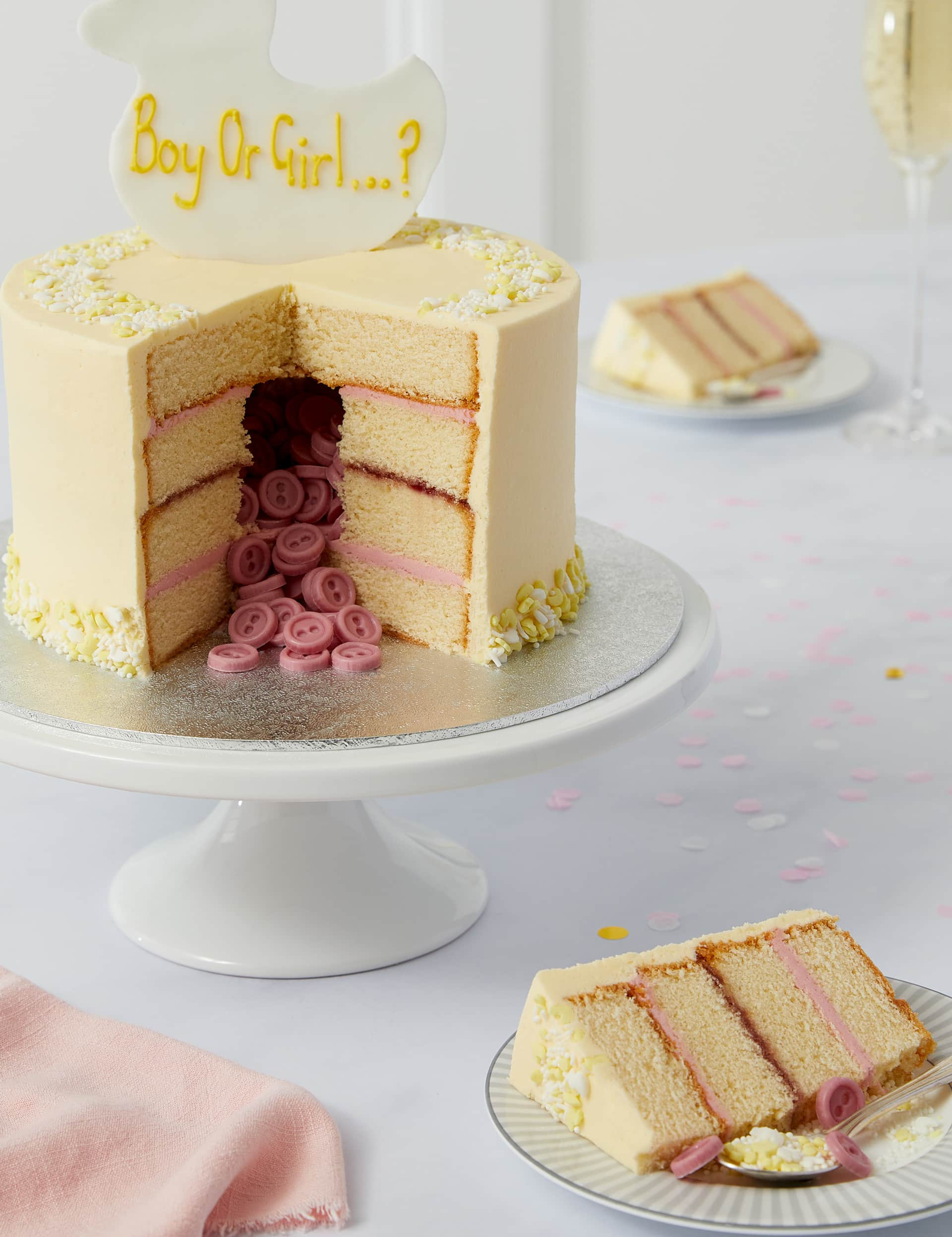 PersonalisedGenderRevealCake-Girls(Serves16)