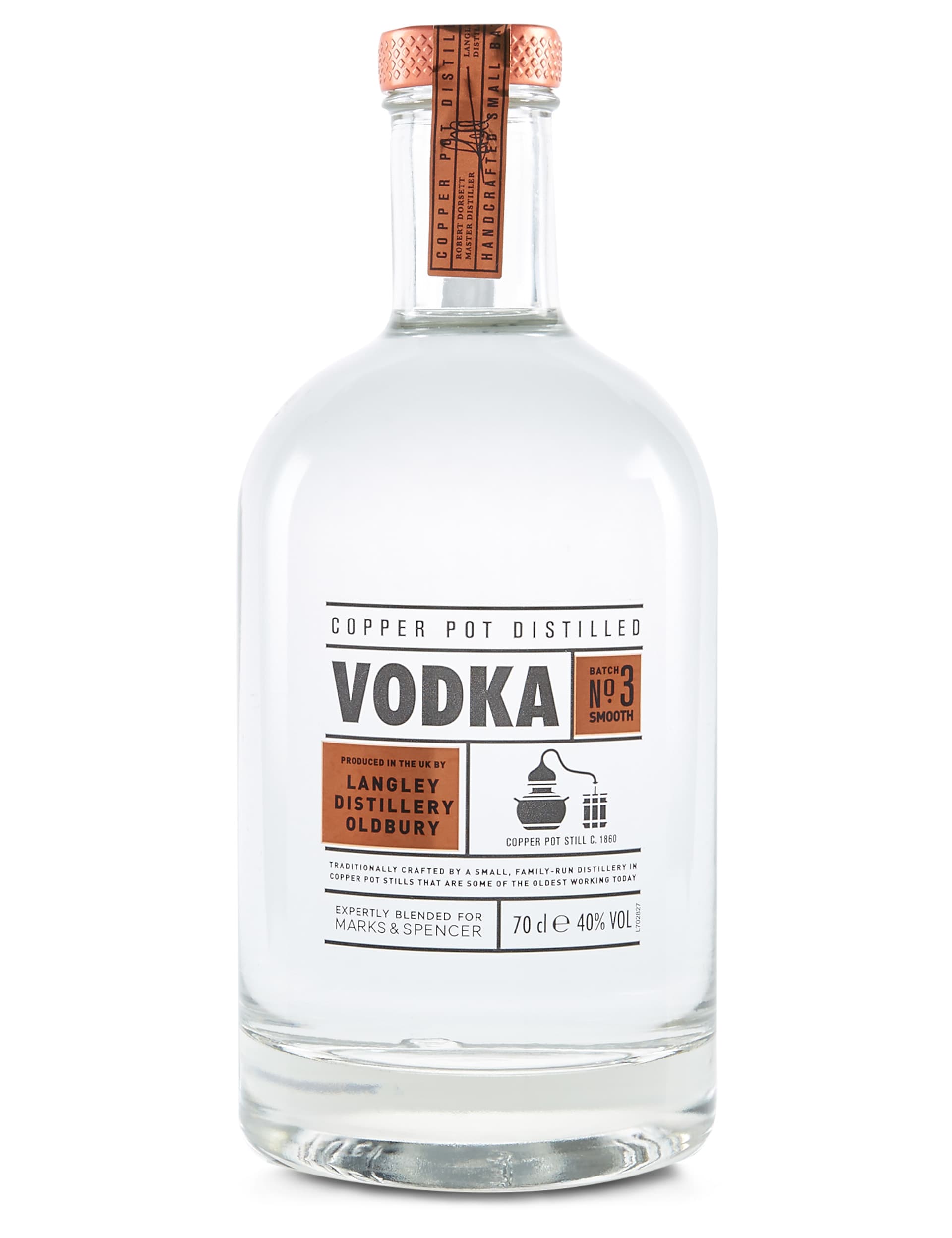 M&S Copper Pot Distilled Small Batch Vodka - Single Bottle