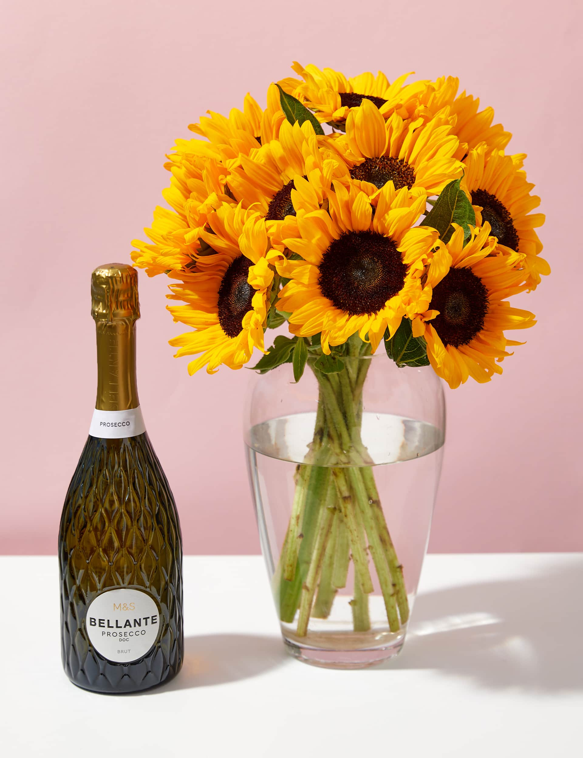 M&S Sunflower Abundance Bouquet with Bellante Prosecco