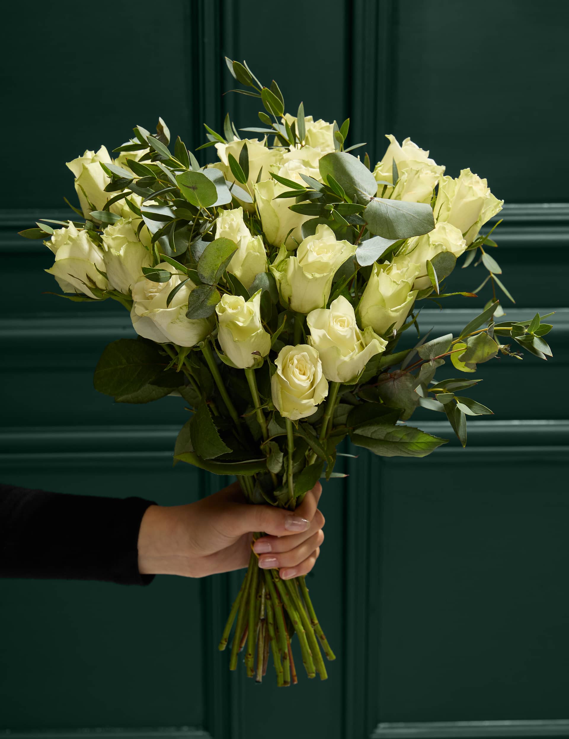 M&S Festive White Rose & Eucalyptus Bouquet (Delivery from 27 Nov)