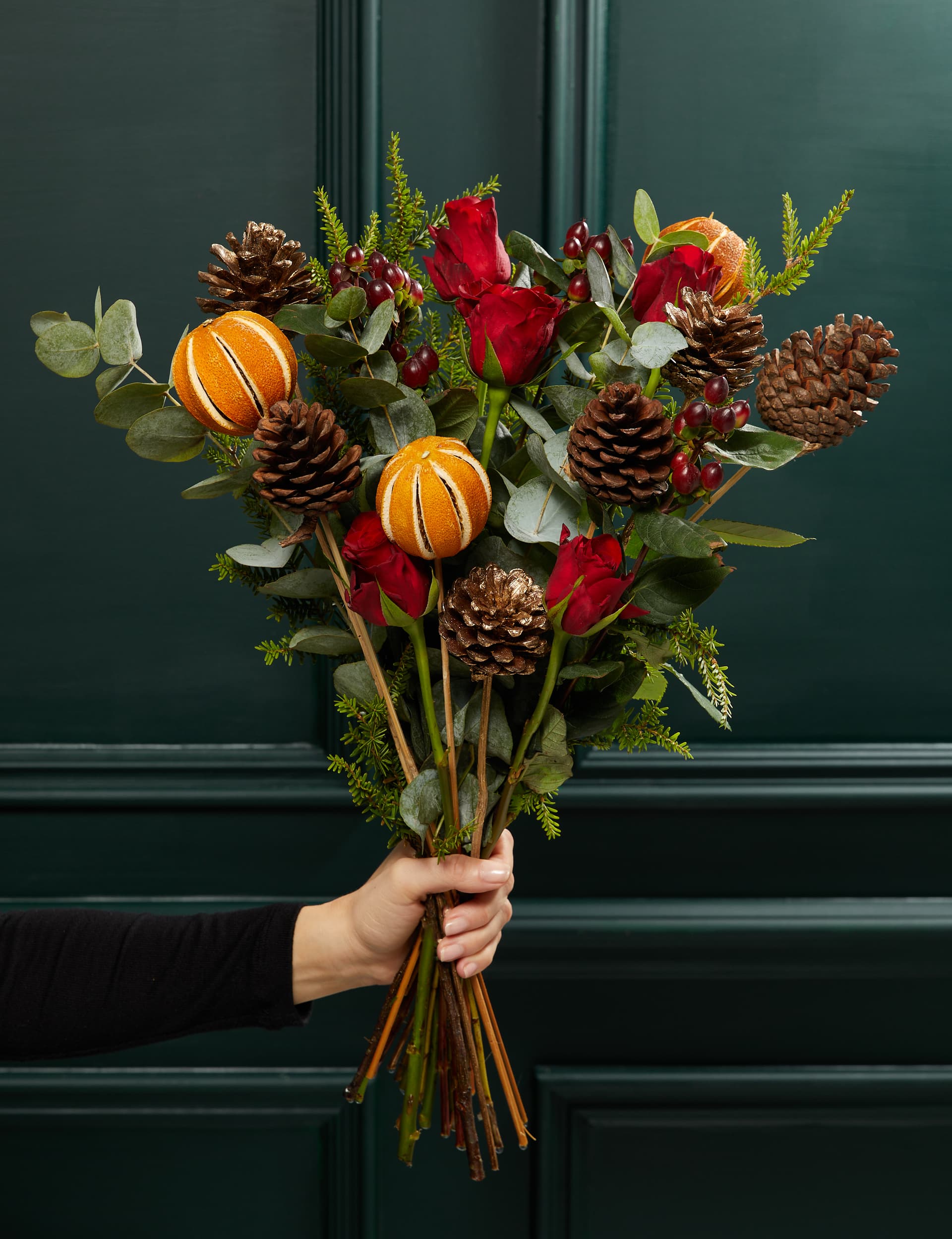 M&S Festive Red Rose & Hypericum (Delivery from 27 Nov)