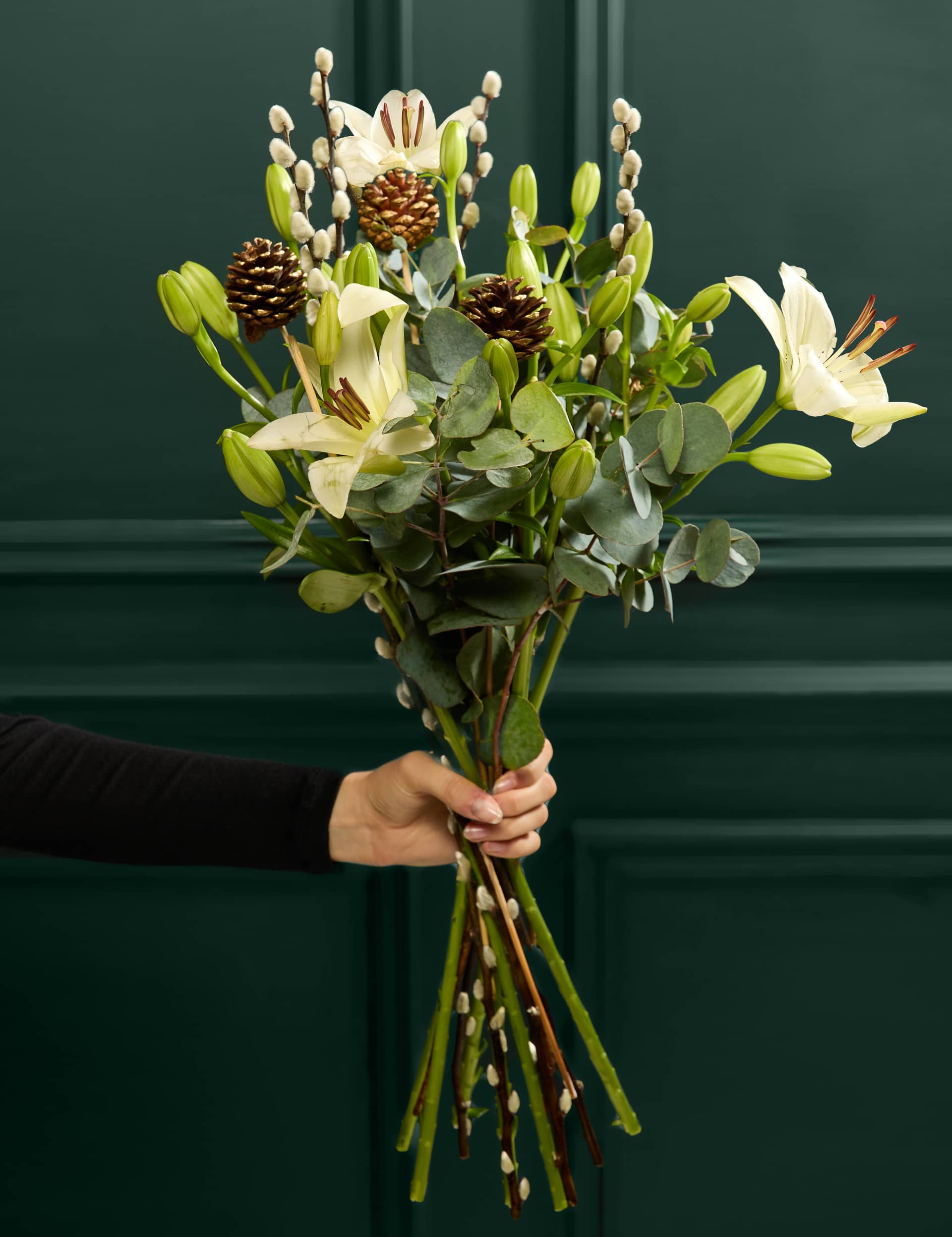 M&S Festive White Lily Bouquet (Delivery from 27 Nov)