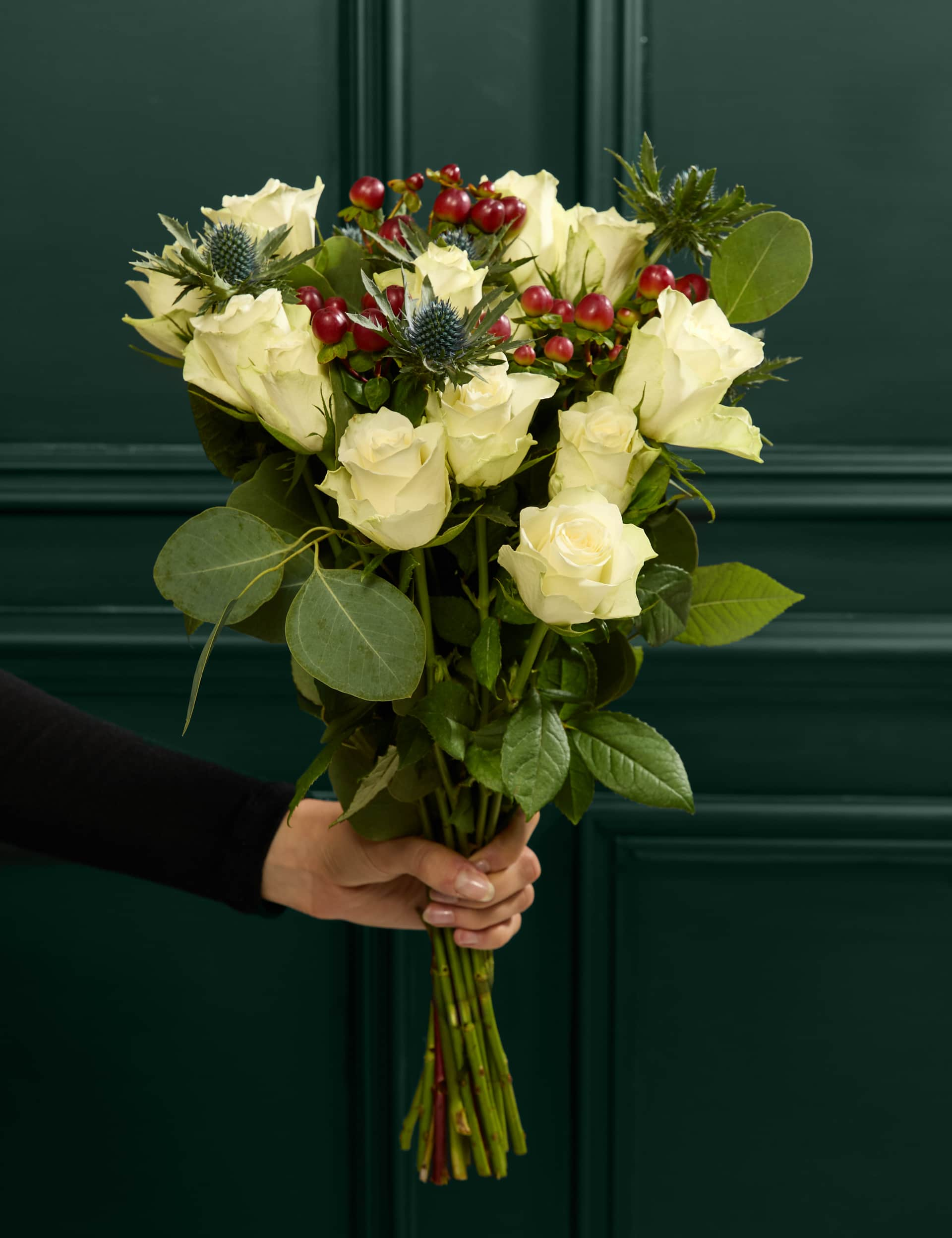 M&S Festive White Rose Bouquet (Delivery from 27 Nov)