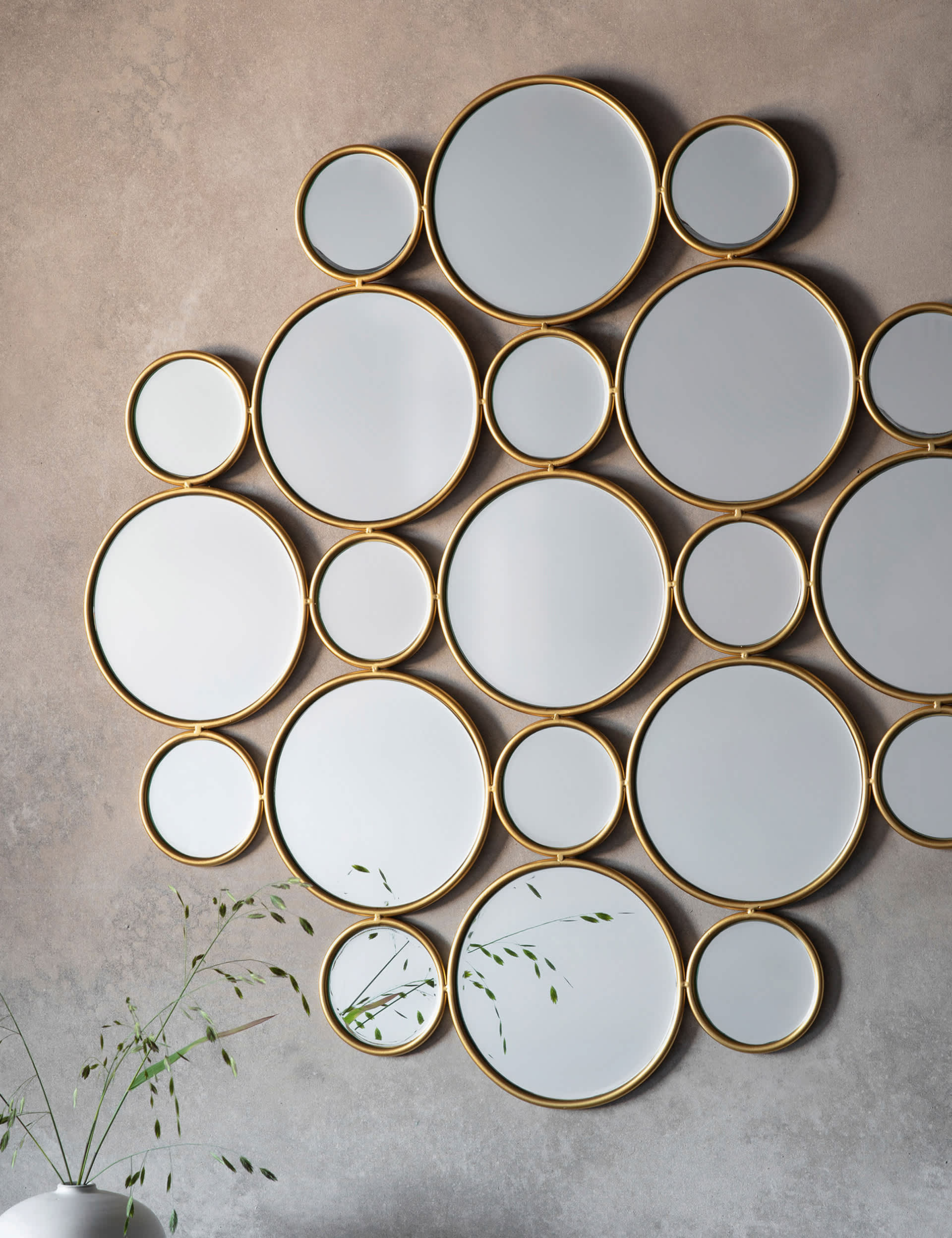 Gallery Direct Wallis Circles Hanging Wall Mirror - Gold, Gold