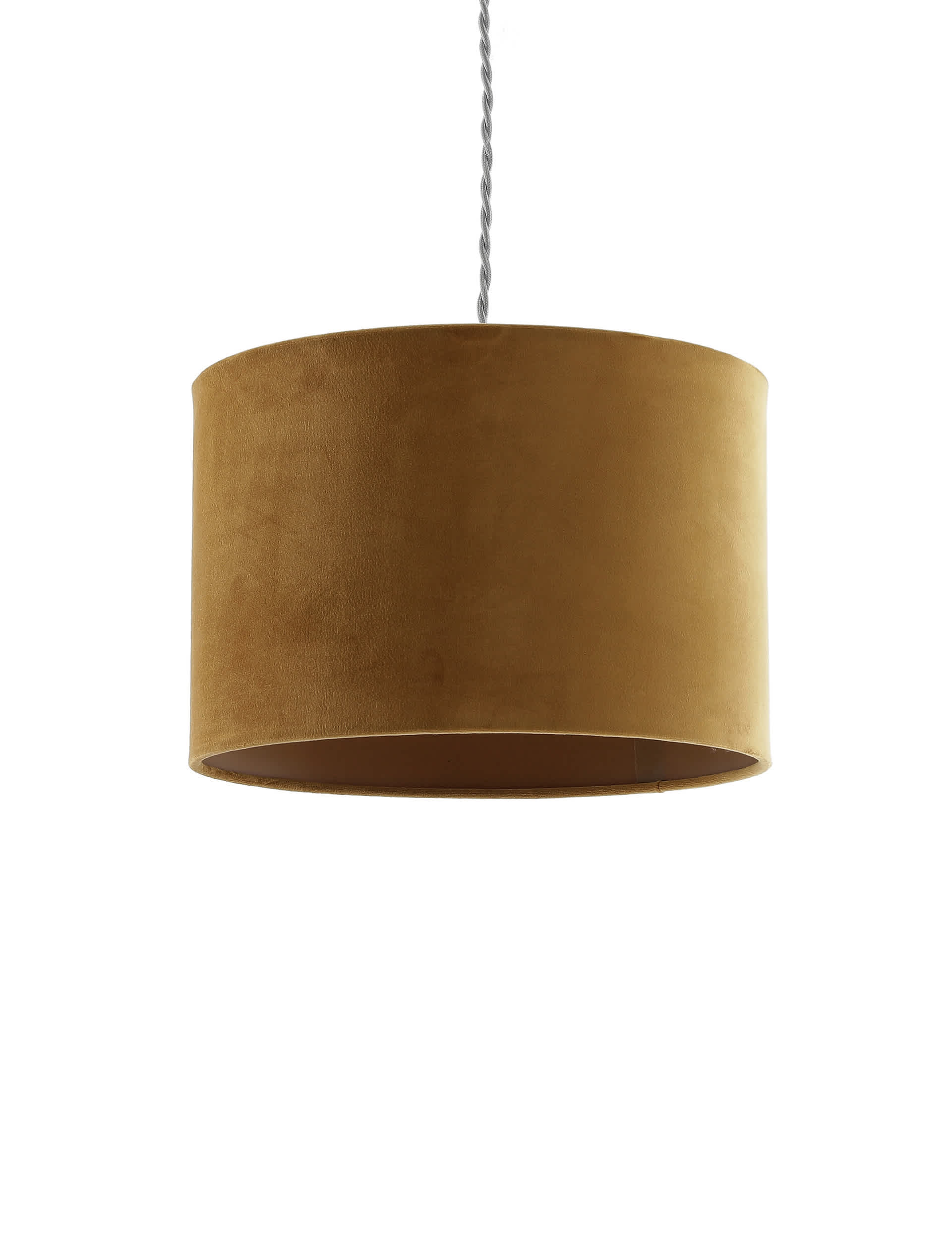 M&S Velvet Lamp Shade - Ochre, Ivory,Light Blue,Latte,Ochre,Forest Green